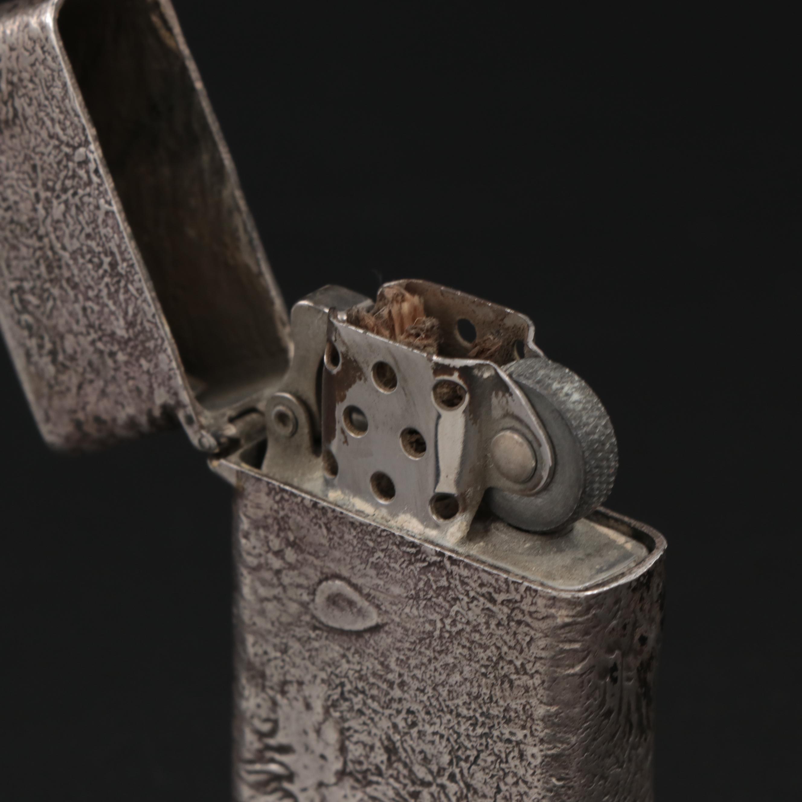 Italian Brutalist Sterling Silver Cigarette Lighter Cover for Tiffany & Co.