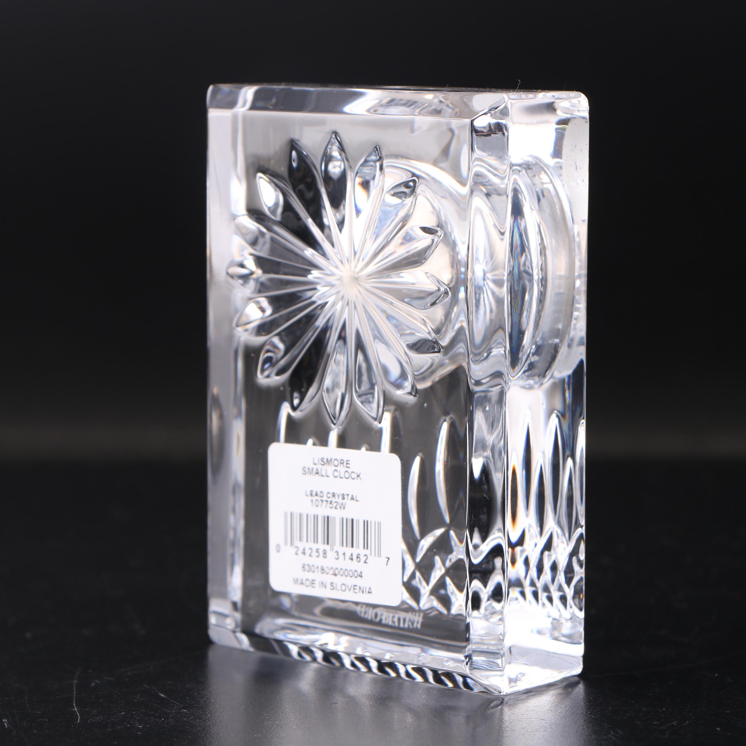 Waterford Crystal "Lismore" Desk Clock with Original Packaging
