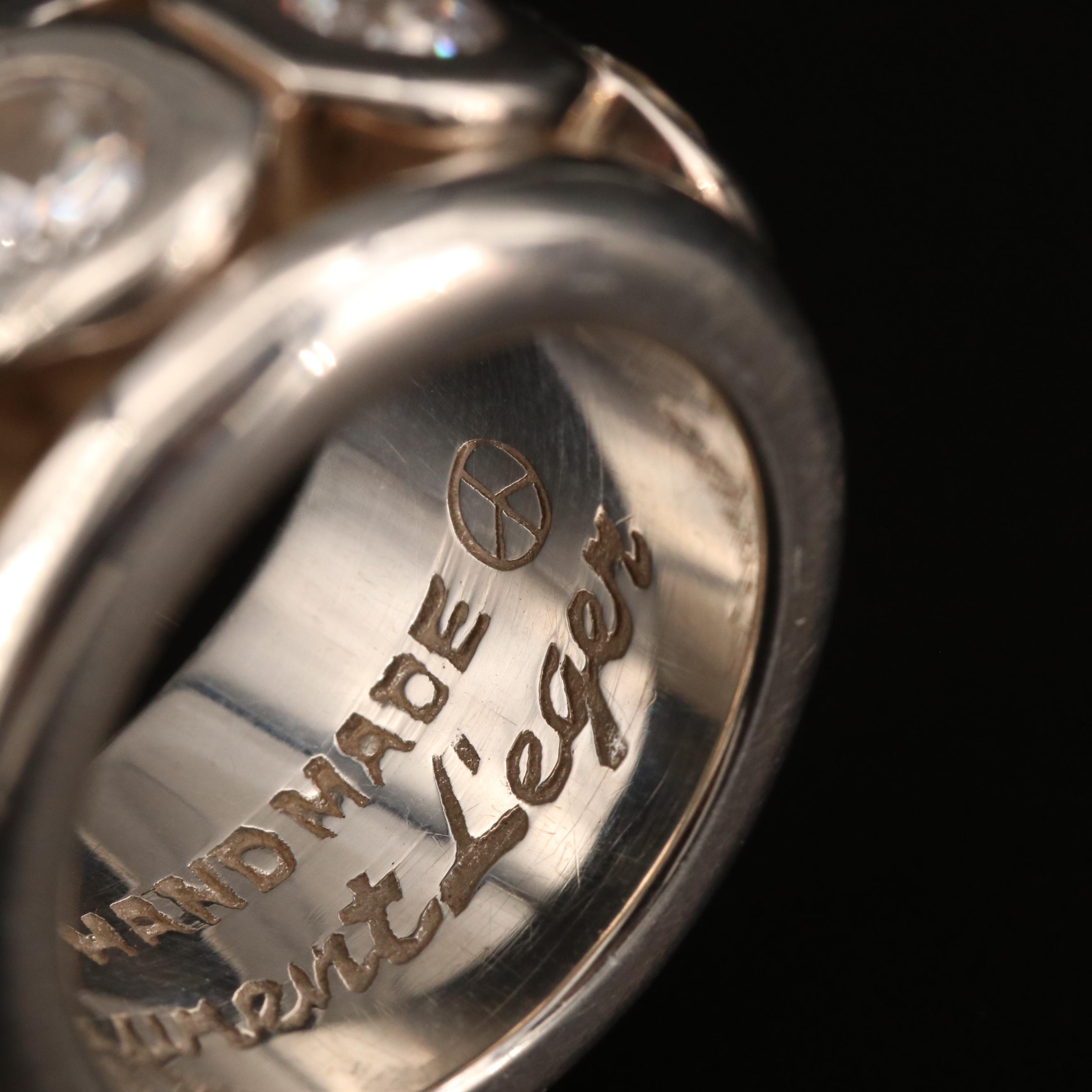 Laurent Leger 950 Silver Cubic Zirconia Spinner Ring