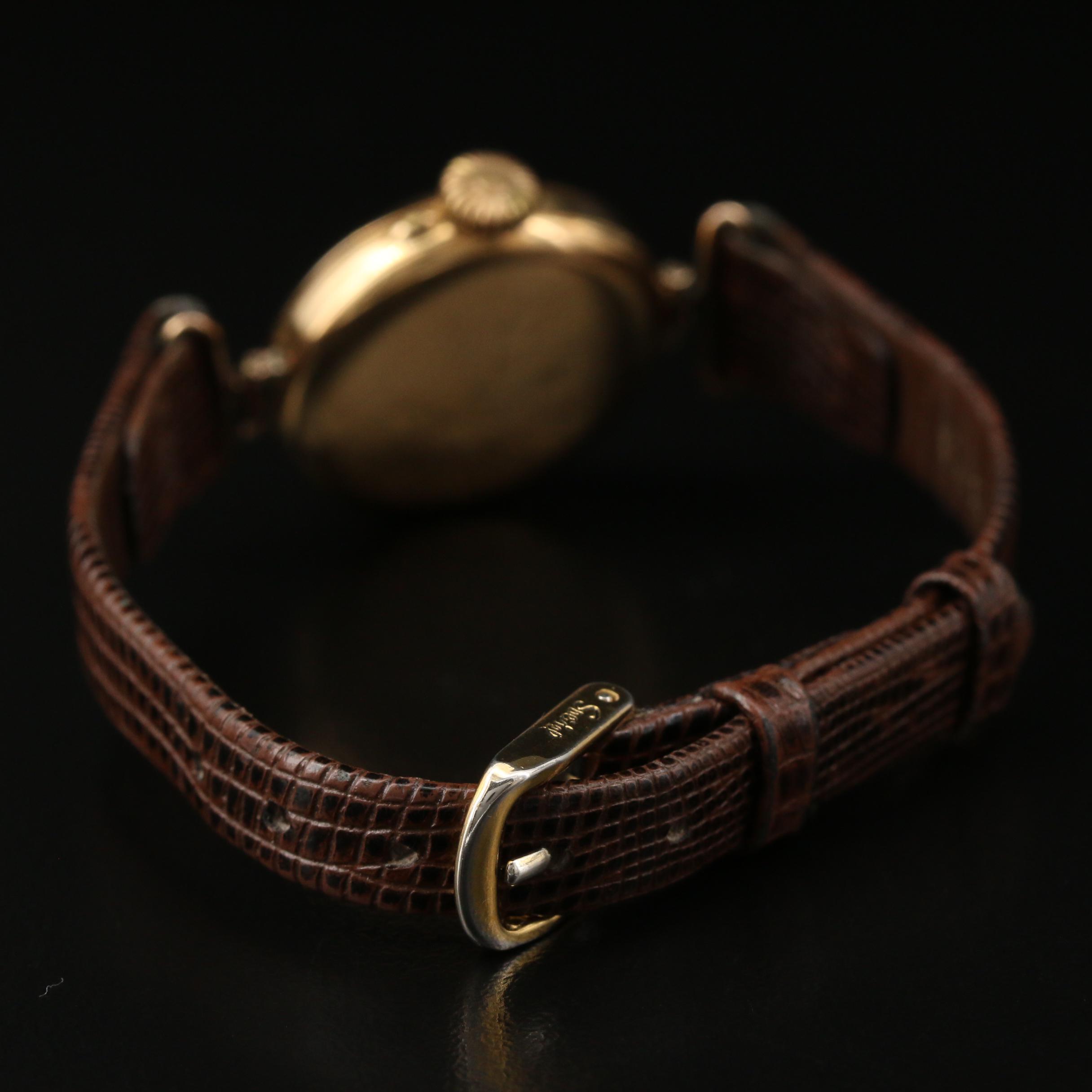 1913 Rolex 18K Gold Demi-Hunter Stem Wind Watch