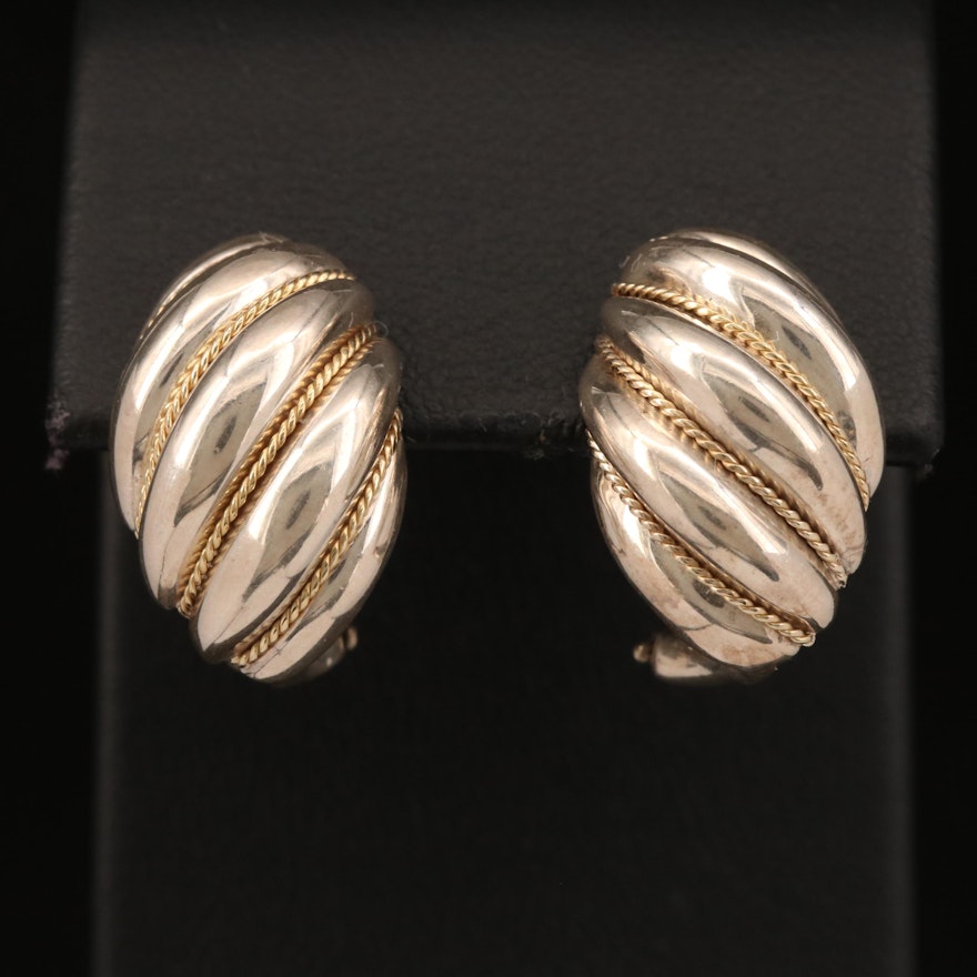 Tiffany & Co. Sterling Silver Shrimp Earrings with 18K Accents