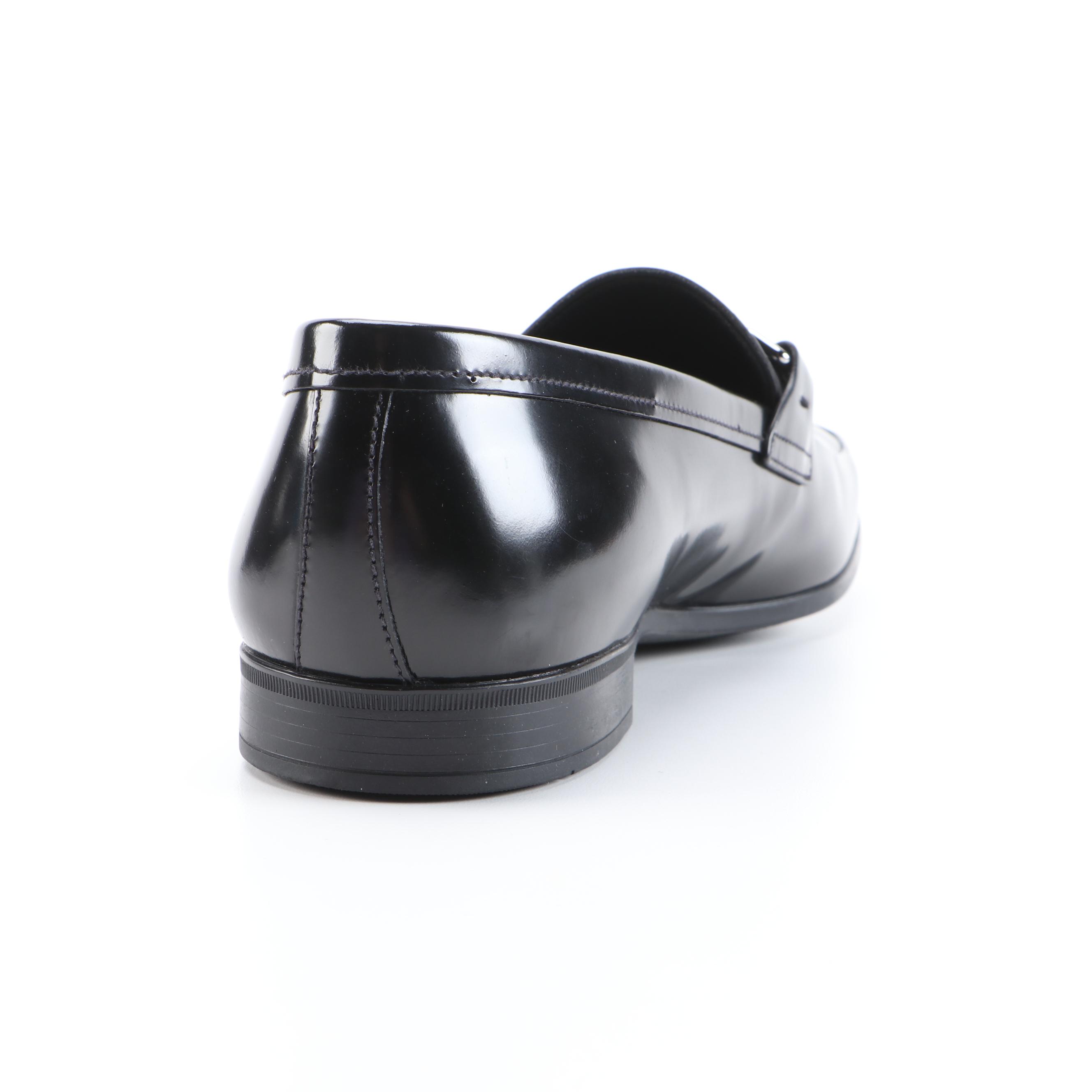 Men's Prada Black Logo Plaque Loafers