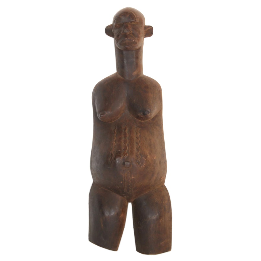 Makonde Style Carved Wood Body Sculpture, East Africa
