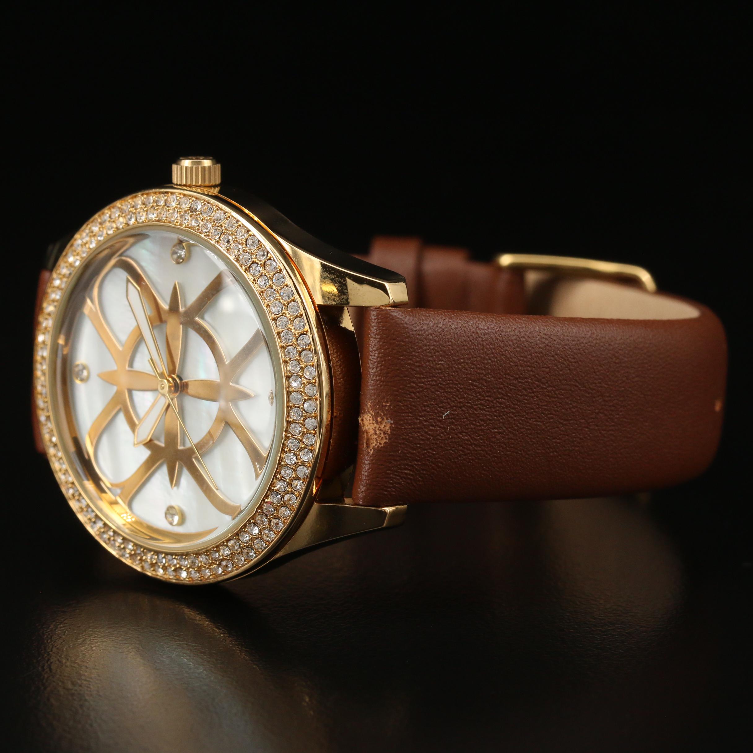 Nicole by Nicole Miller Crystal and Gold Tone Quartz Watch