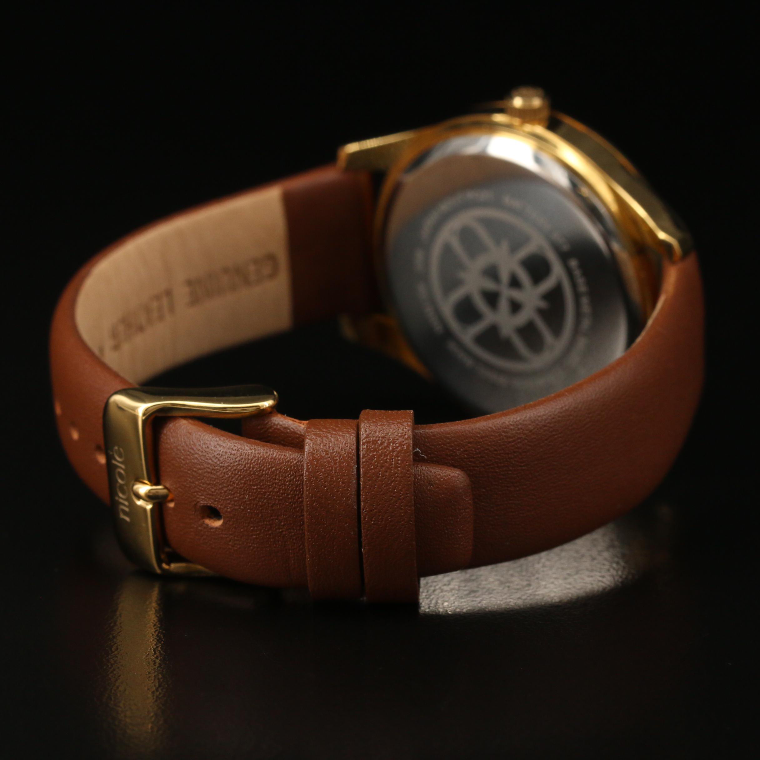 Nicole by Nicole Miller Crystal and Gold Tone Quartz Watch