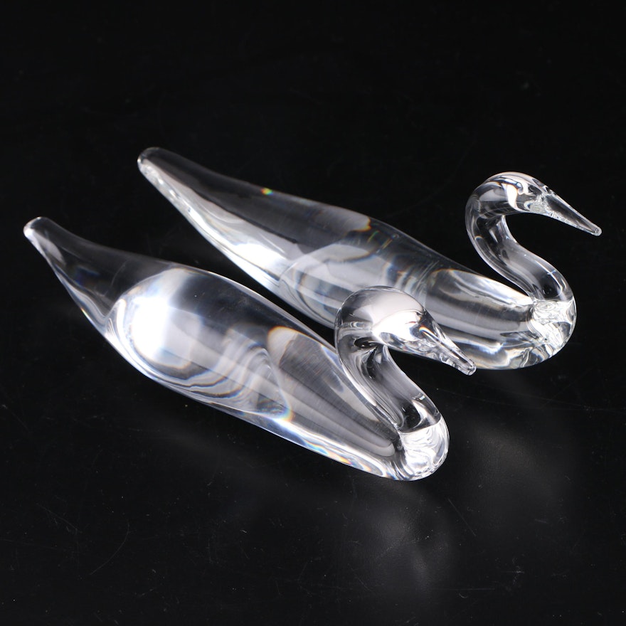 Pair of Steuben Glass "Shore Bird" Figurines