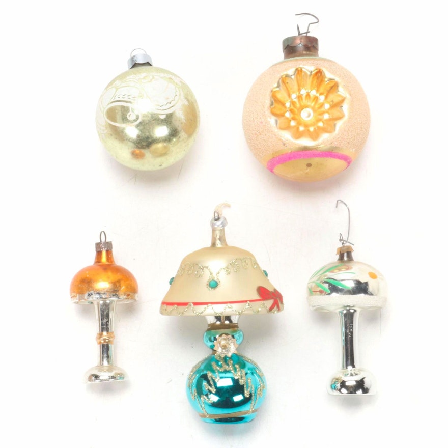 Blown Glass Christmas Tree Ornaments, Early to Mid 20th Century