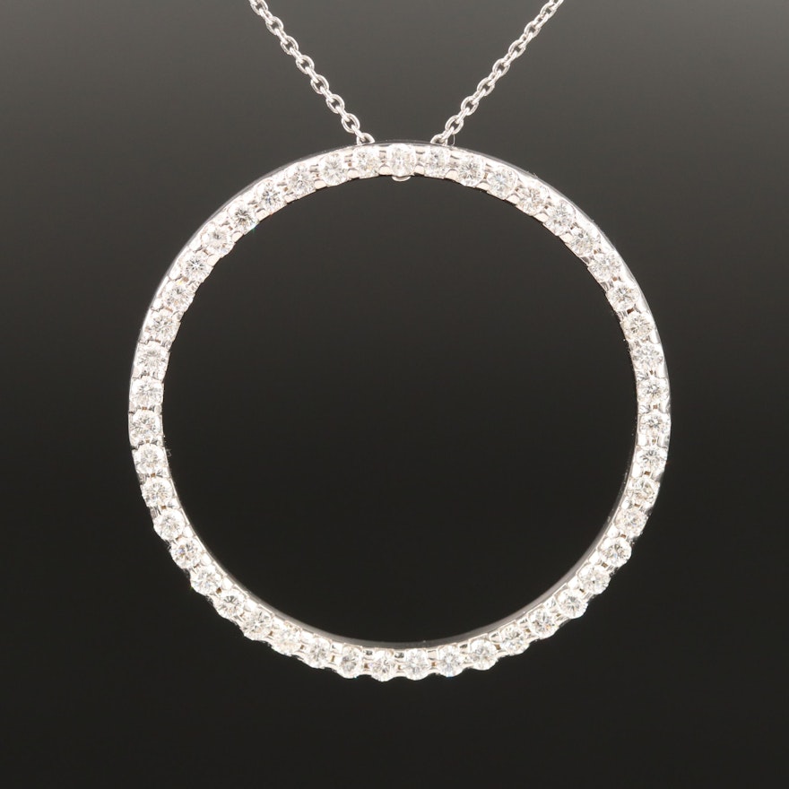 Roberto Coin 18K 1.17 CTW Diamond Circular Eternity Pendant Necklace