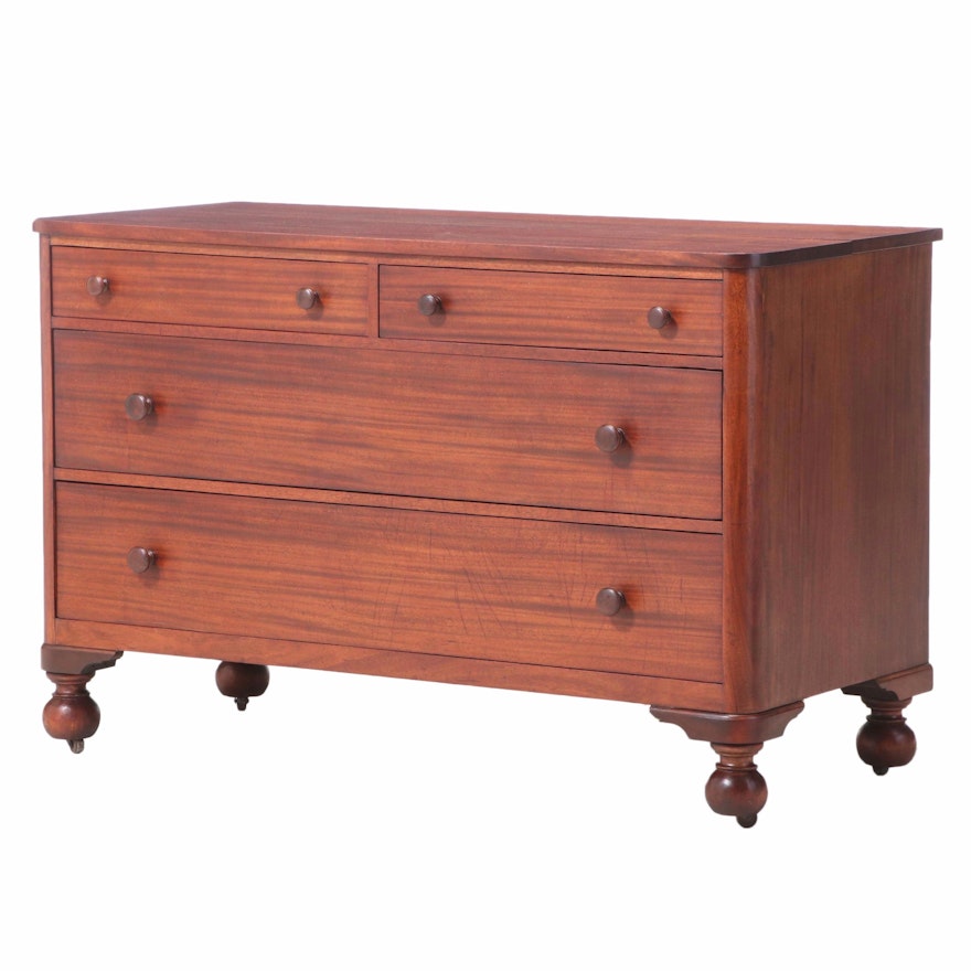 American Mahogany Four-Drawer Chest, Early to Mid-20th Century