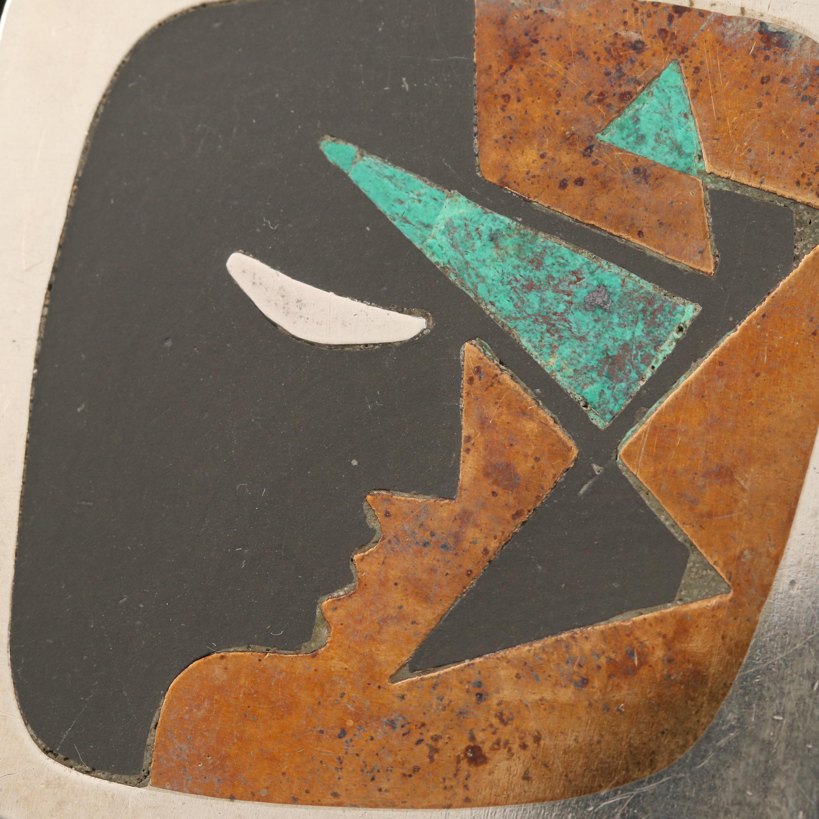 Los Costillos Taxco Mexico Sterling Silver Turquoise and Black Onyx Brooch