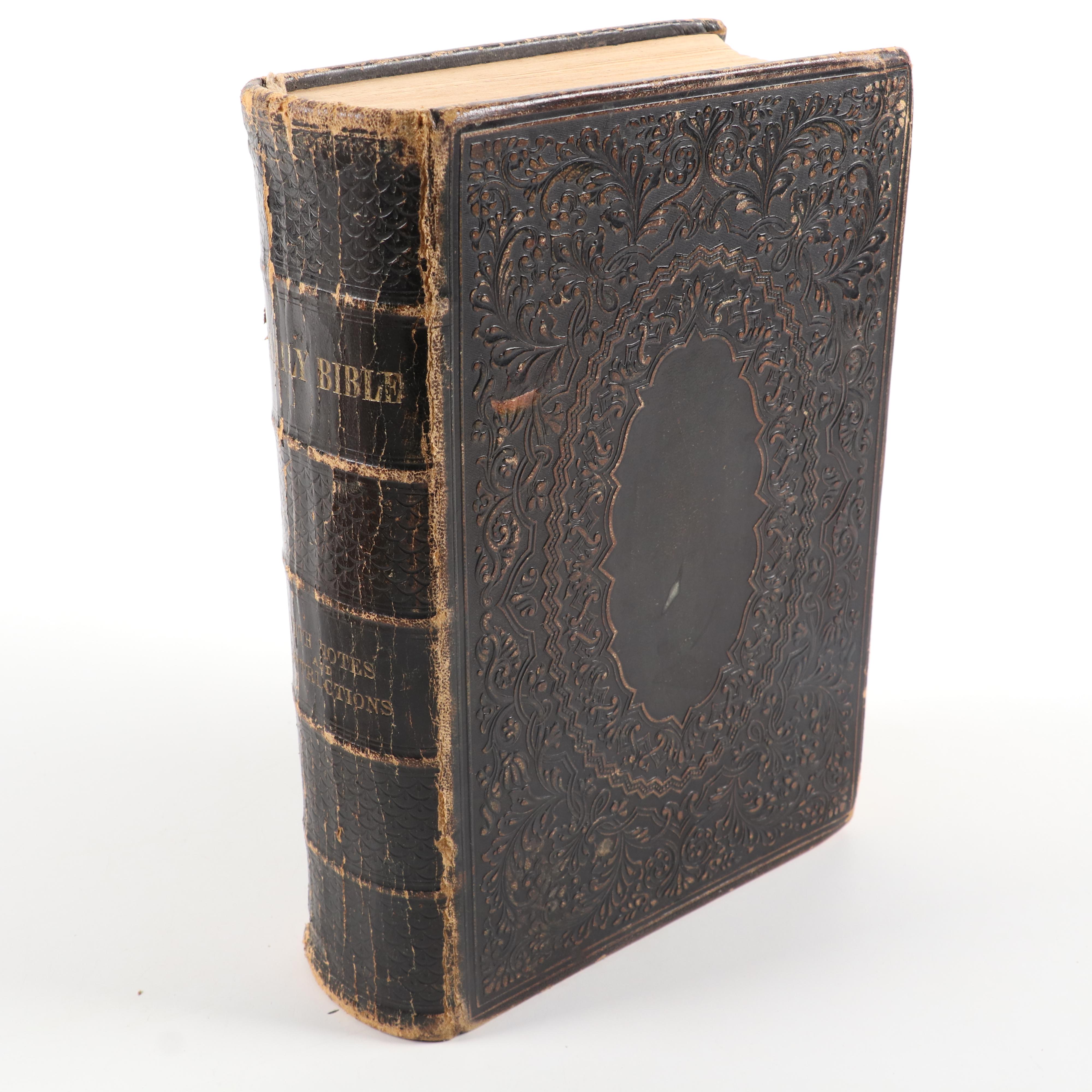 Leather Bound Family Bible and Holy Bible, 1861 and 1877