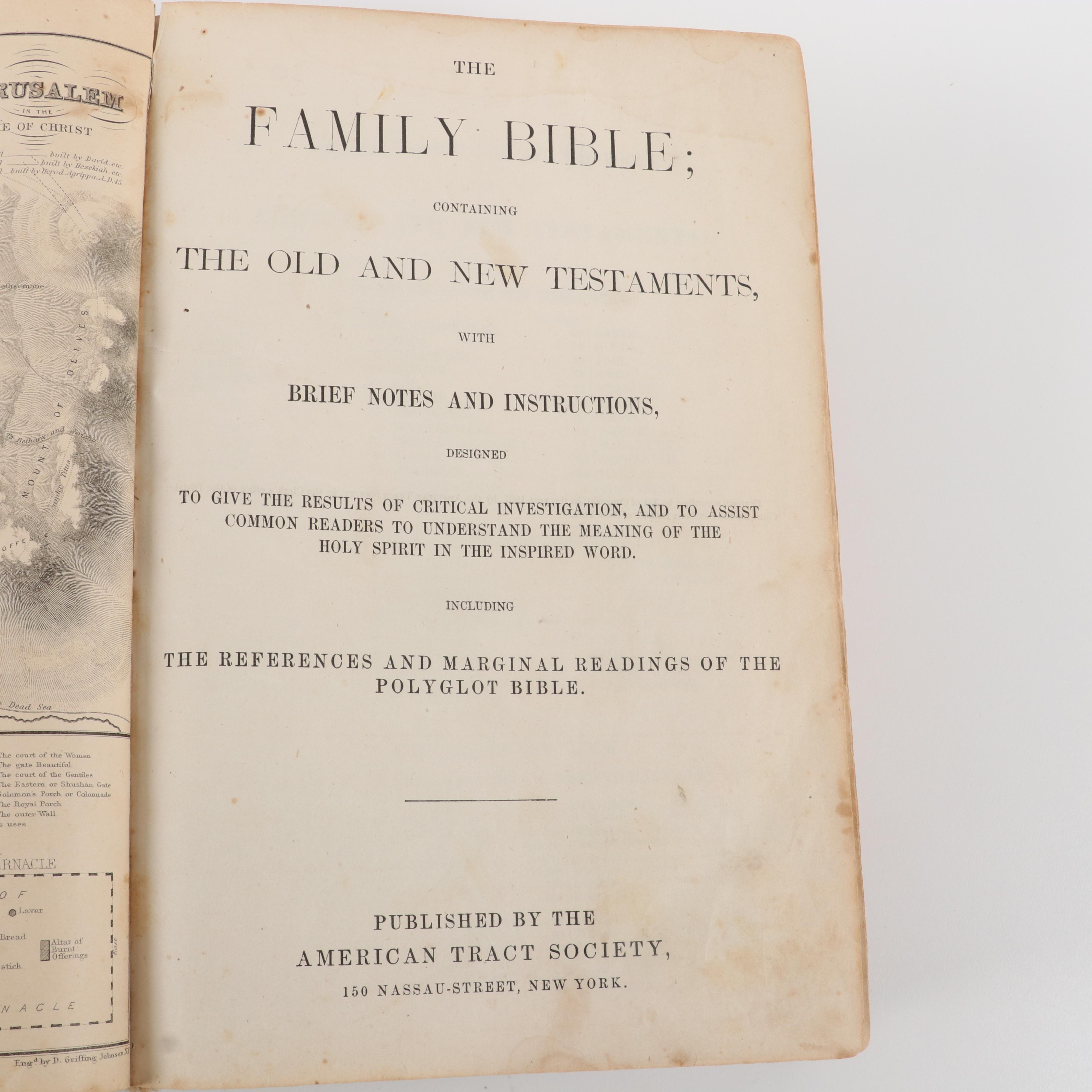 Leather Bound Family Bible and Holy Bible, 1861 and 1877