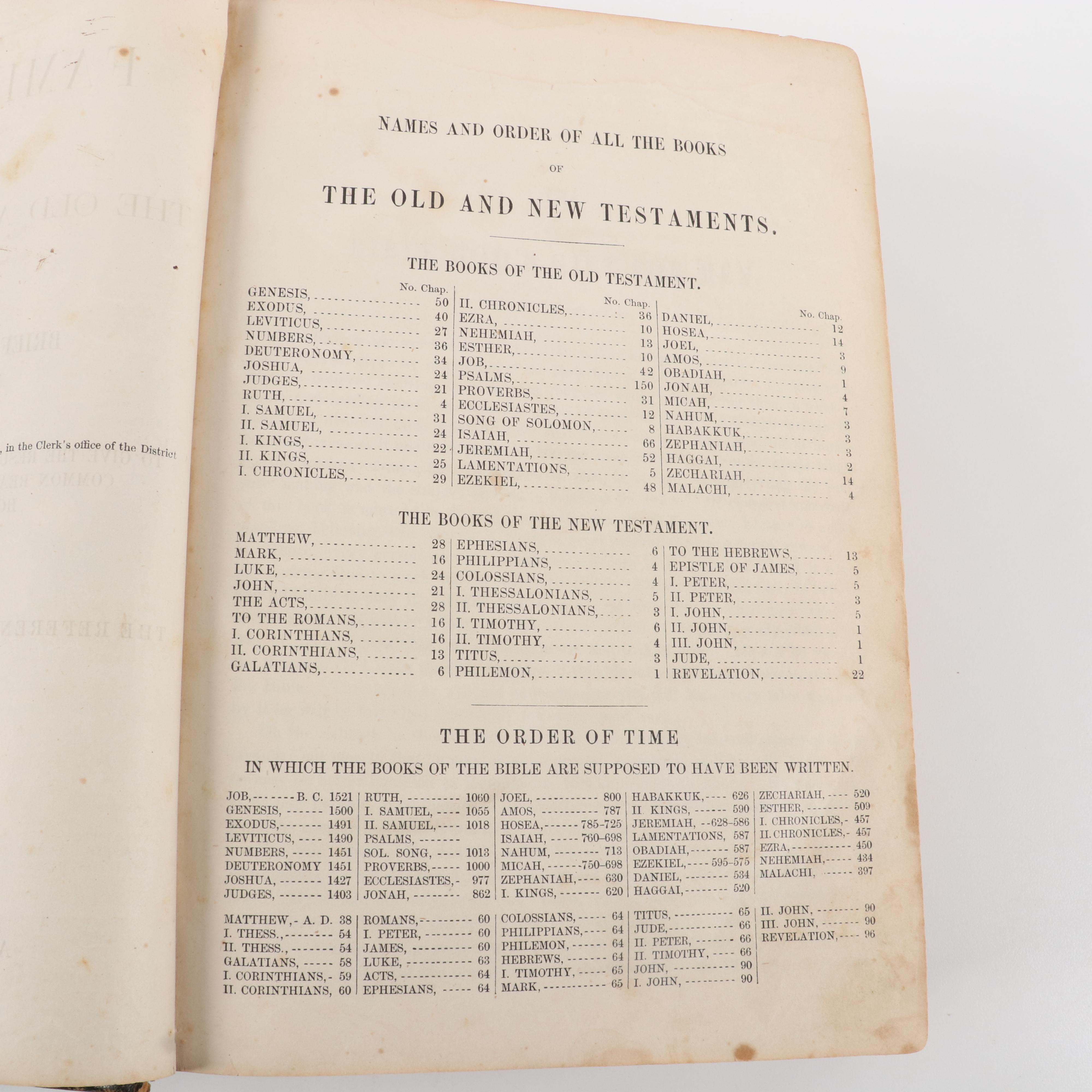 Leather Bound Family Bible and Holy Bible, 1861 and 1877