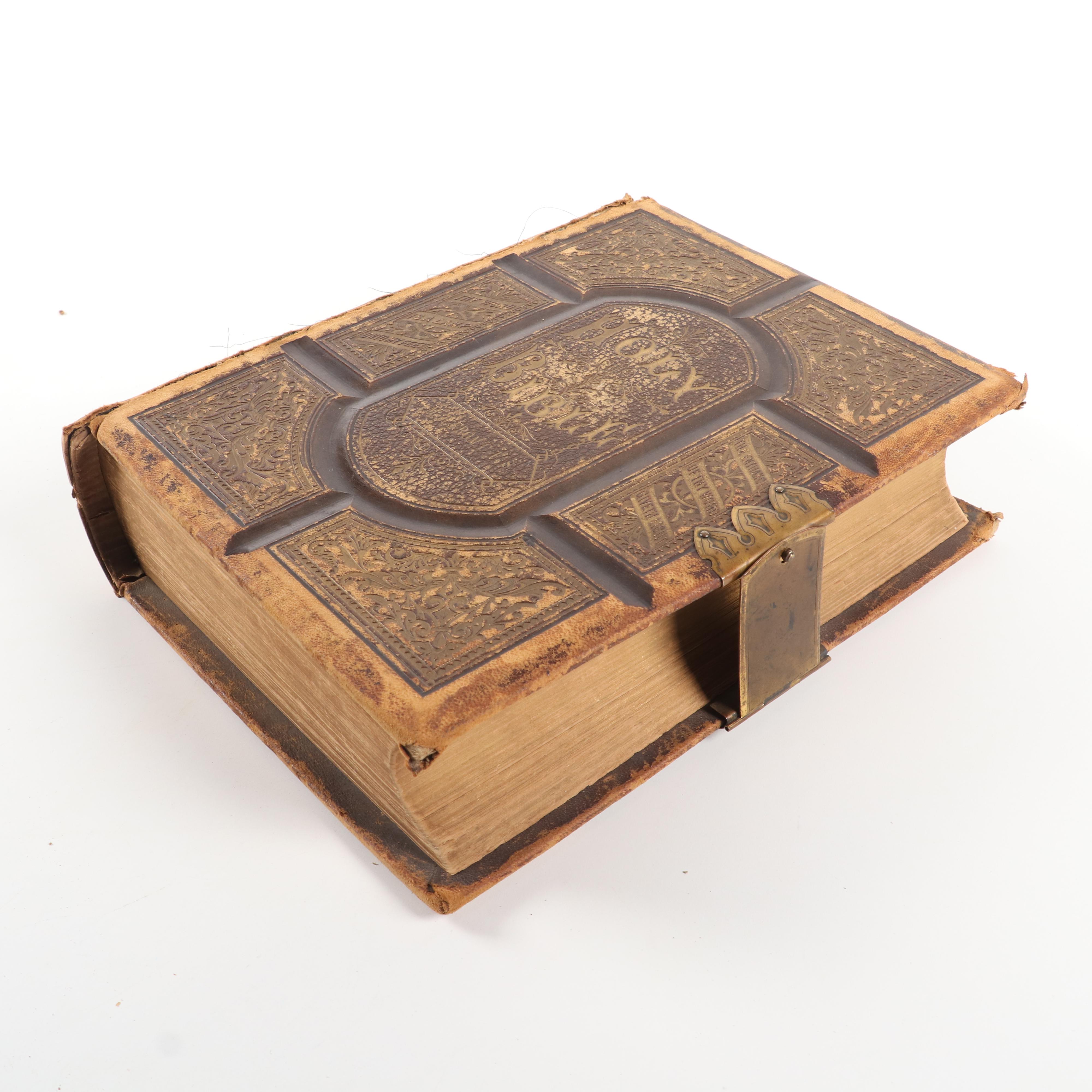 Leather Bound Family Bible and Holy Bible, 1861 and 1877
