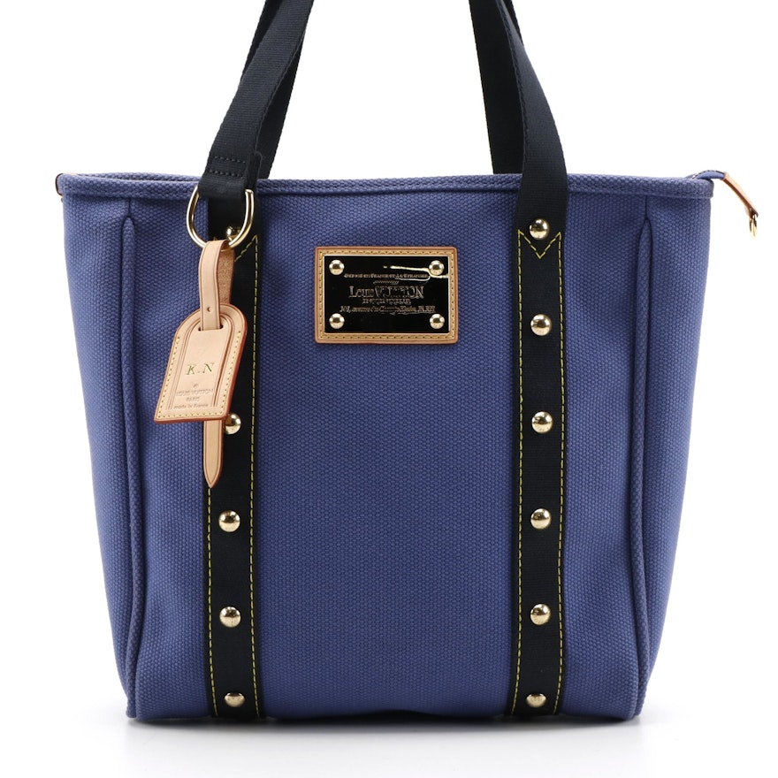 Louis Vuitton Studded Antigua Cabas MM Tote in Indigo Canvas