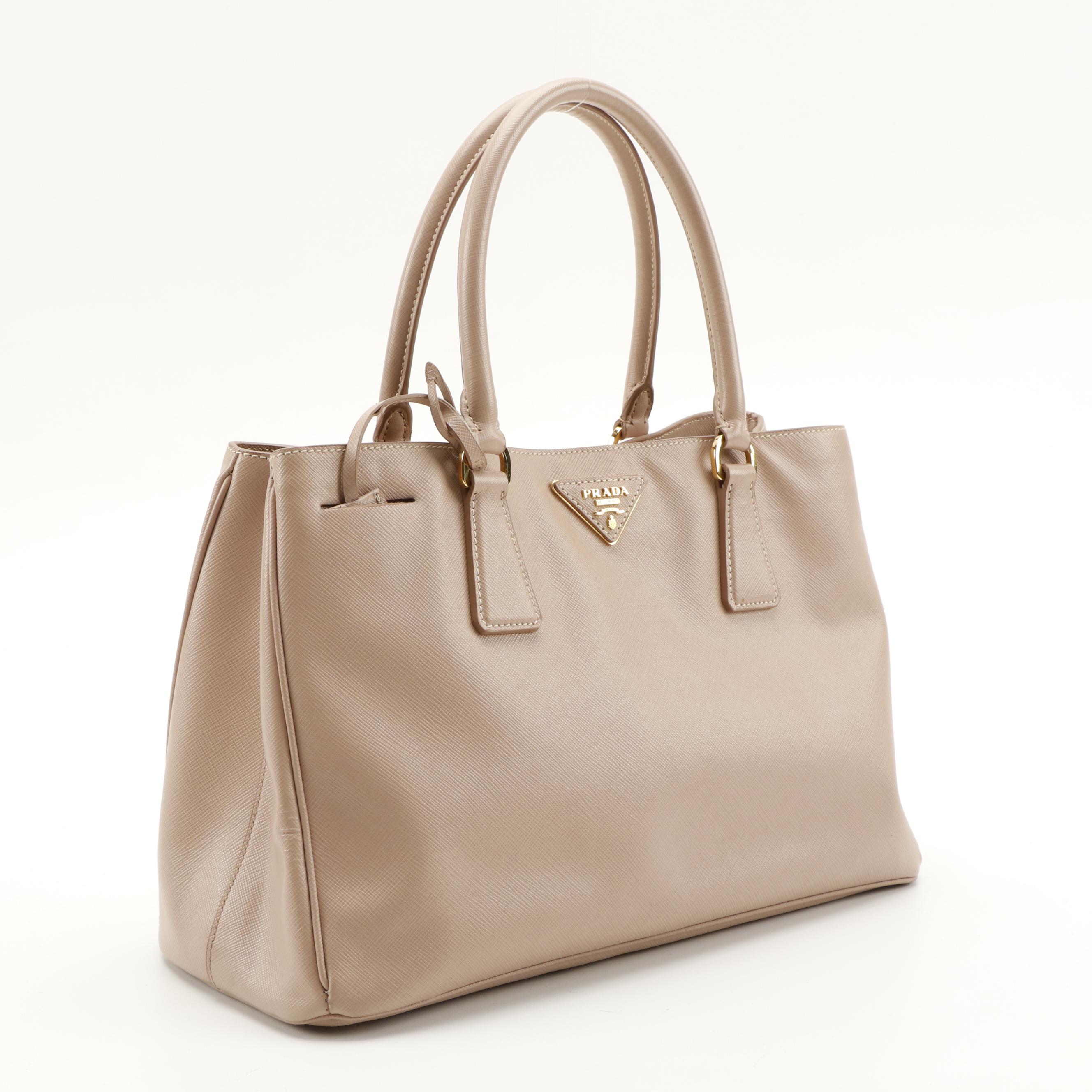 Prada Lux Galleria Tote in Cammeo Saffiano Leather