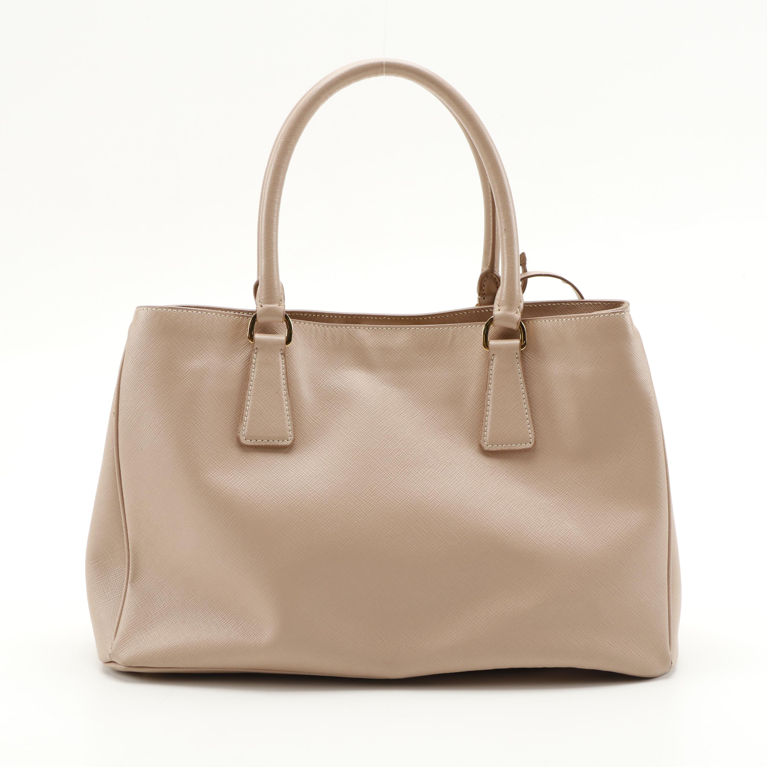 Prada Lux Galleria Tote in Cammeo Saffiano Leather