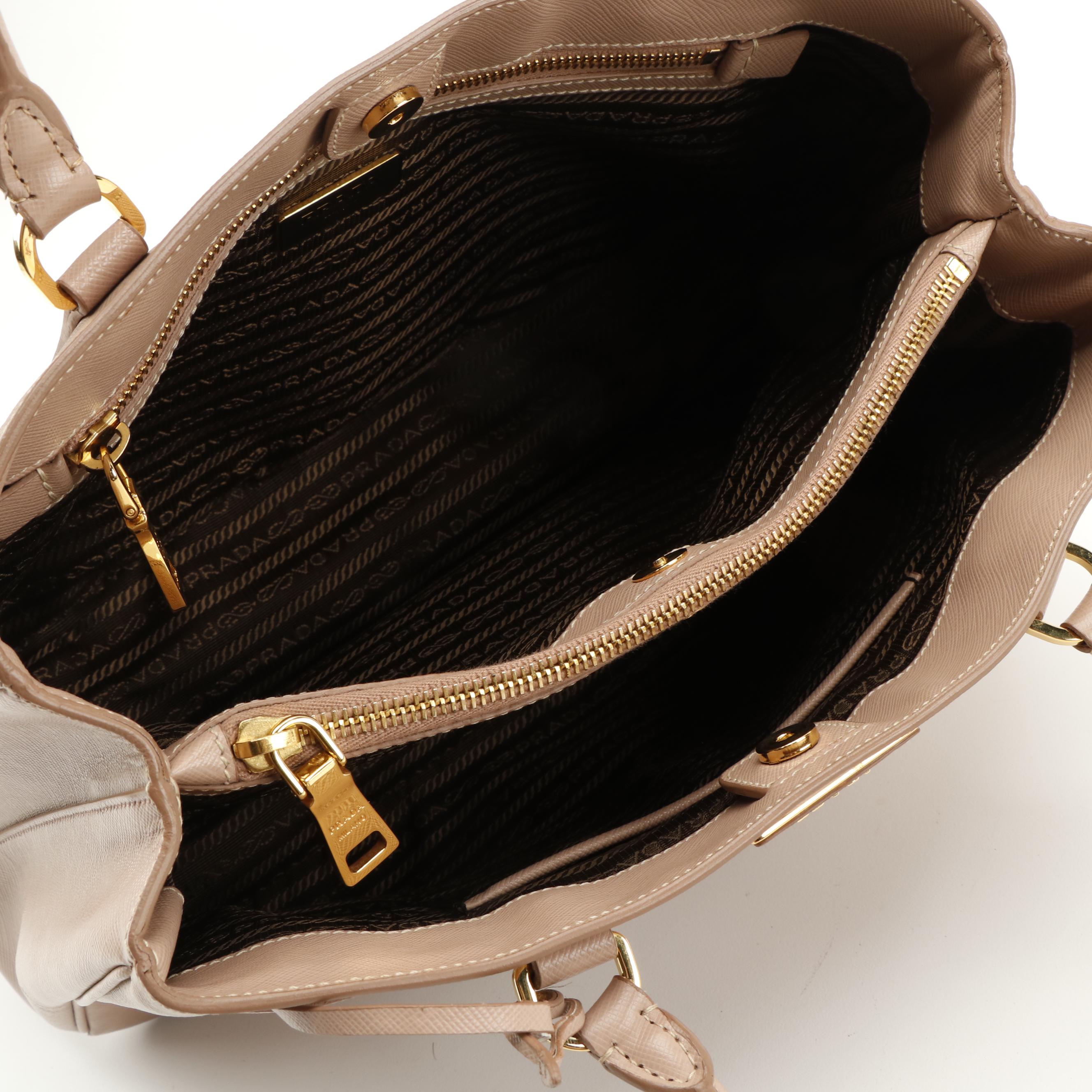 Prada Lux Galleria Tote in Cammeo Saffiano Leather