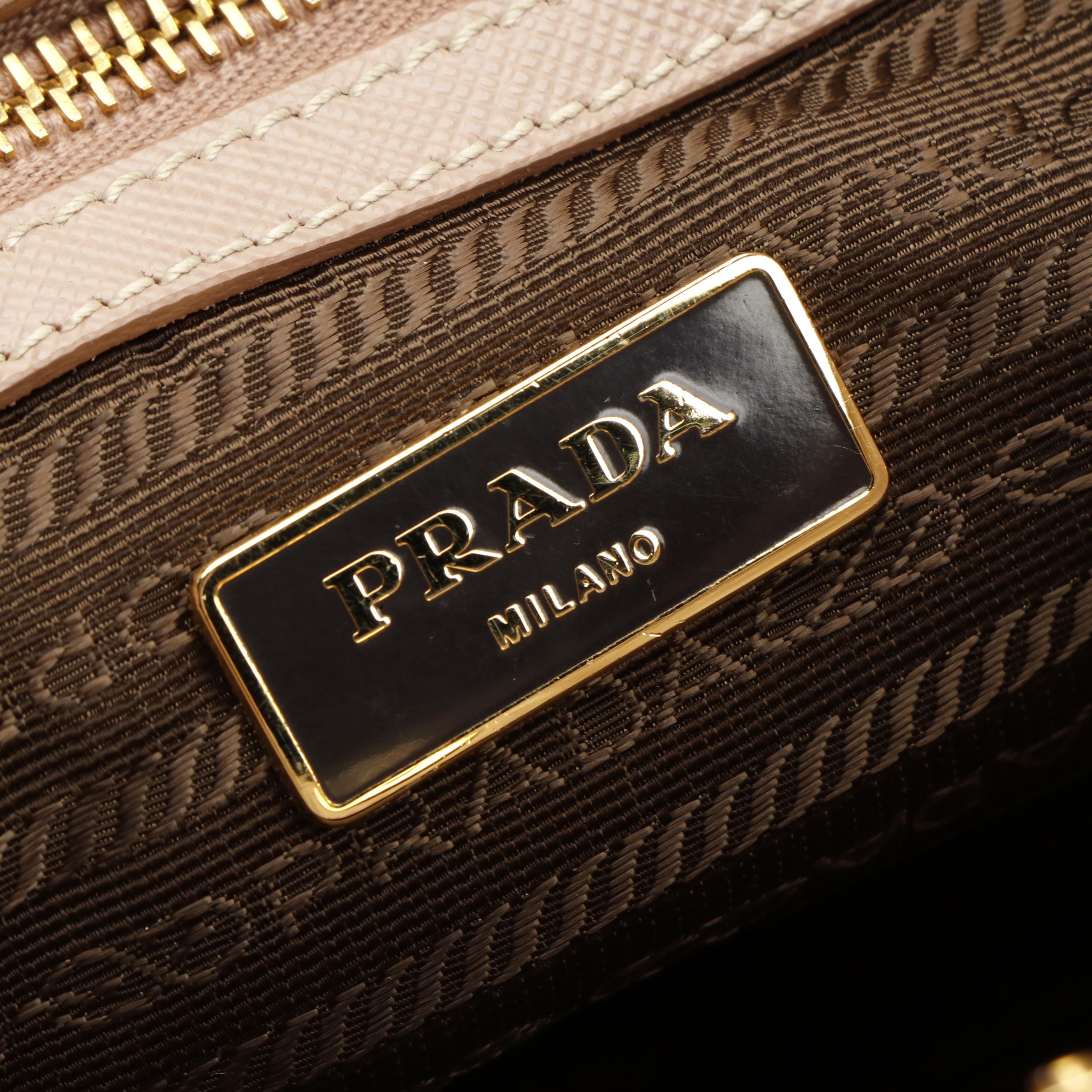 Prada Lux Galleria Tote in Cammeo Saffiano Leather