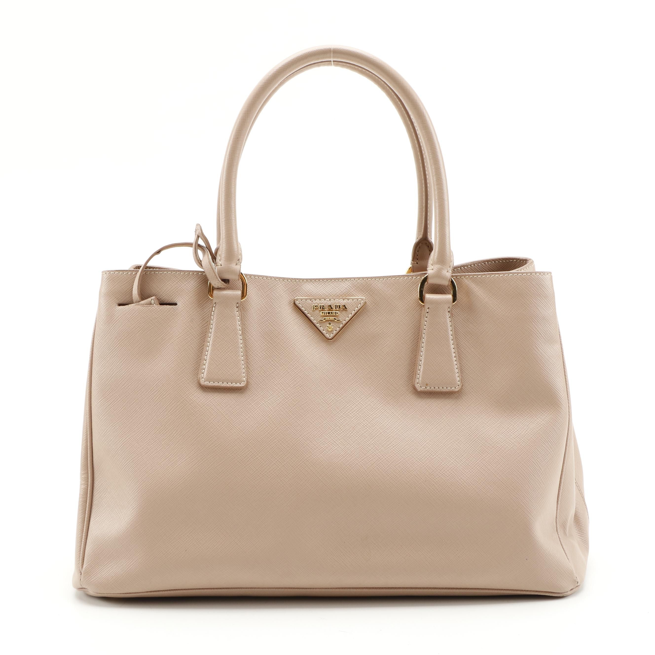 Prada Lux Galleria Tote in Cammeo Saffiano Leather