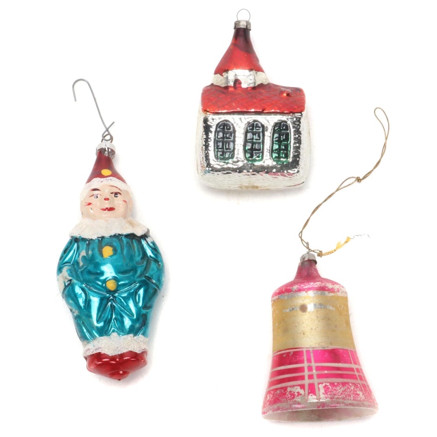 Hand-Painted Glass Christmas Tree Ornament, 1900s