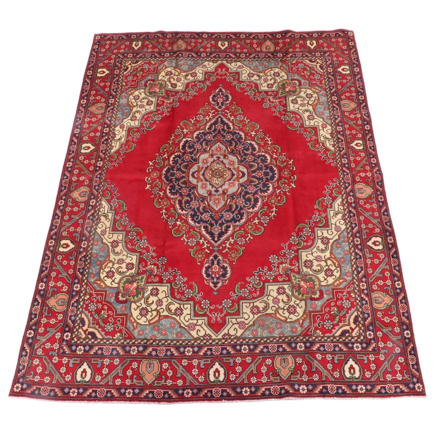 7'10.5 x 11'5 Hand-Knotted Persian Kerman Wool Rug