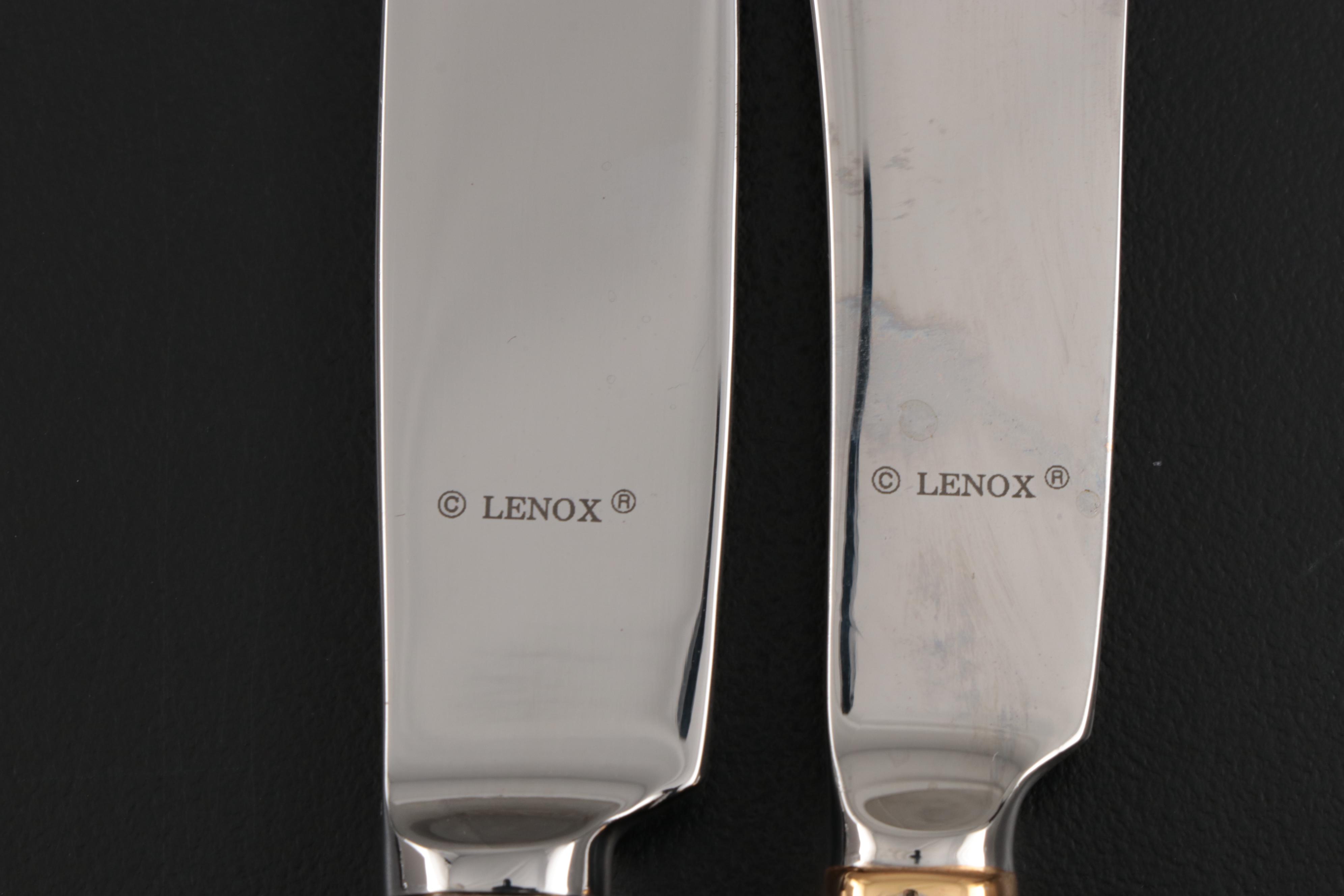 Lenox "Eternal Gold" 18/8 Stainless Steel Flatware, Serving Utensils and Chest