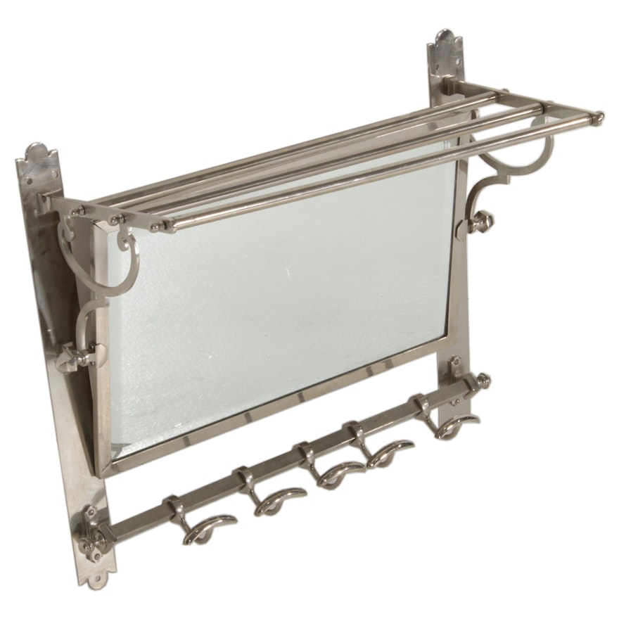 Bathroom Towel Rack with Beveled Wall Mirror Unit