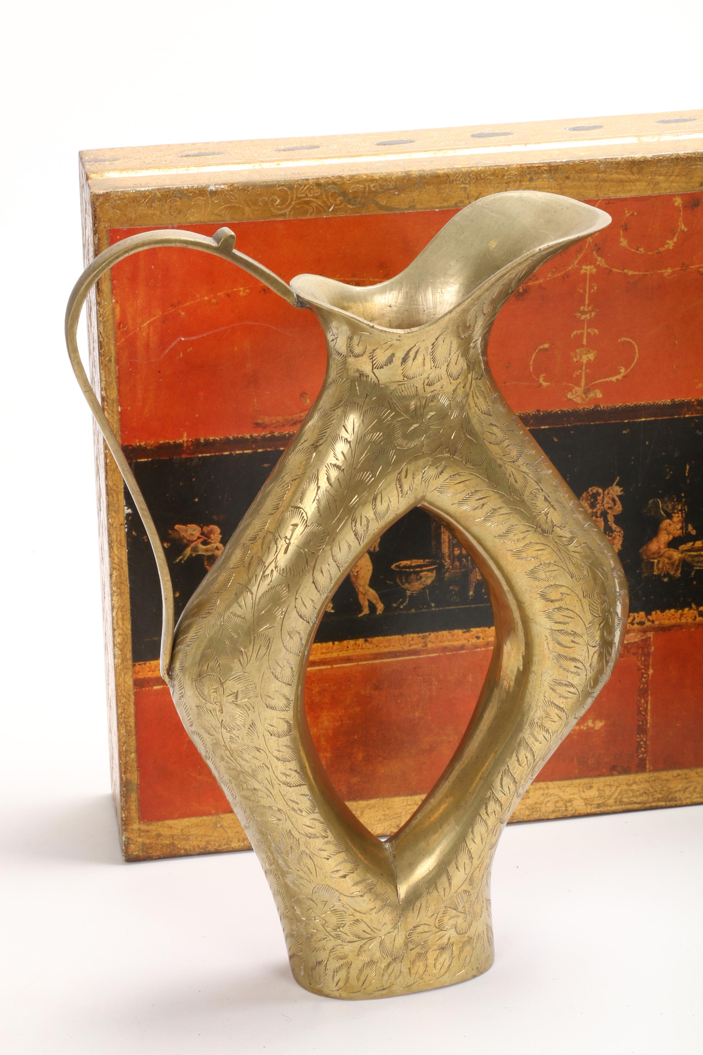 Ornate Table Linens and Accessories, Vases, and Trinket Boxes