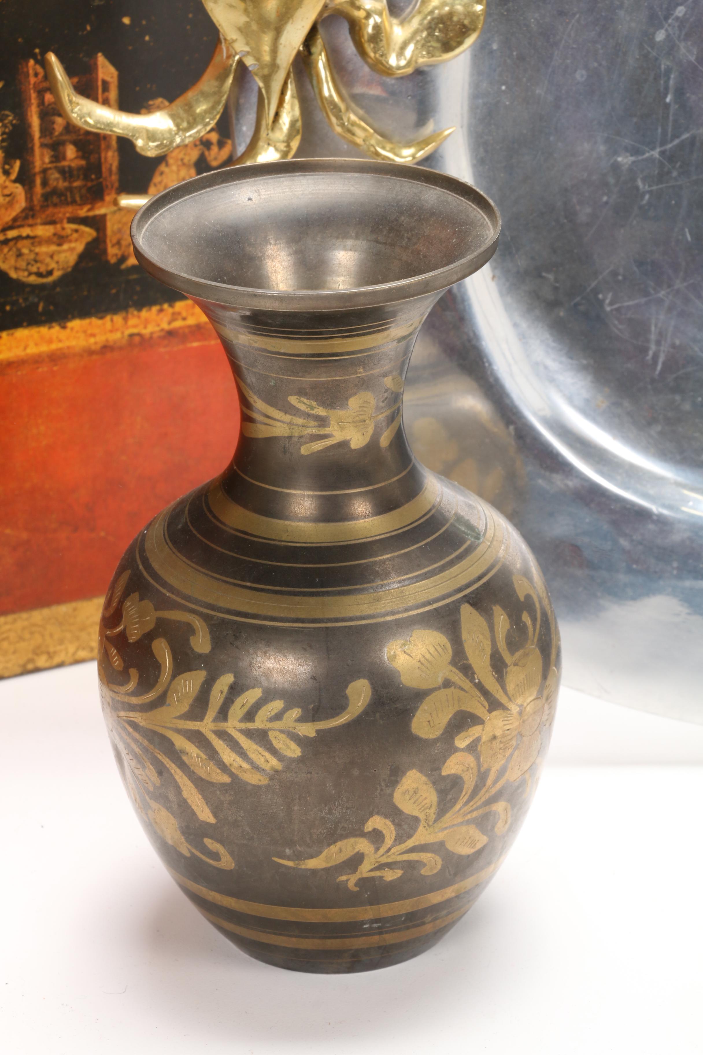 Ornate Table Linens and Accessories, Vases, and Trinket Boxes