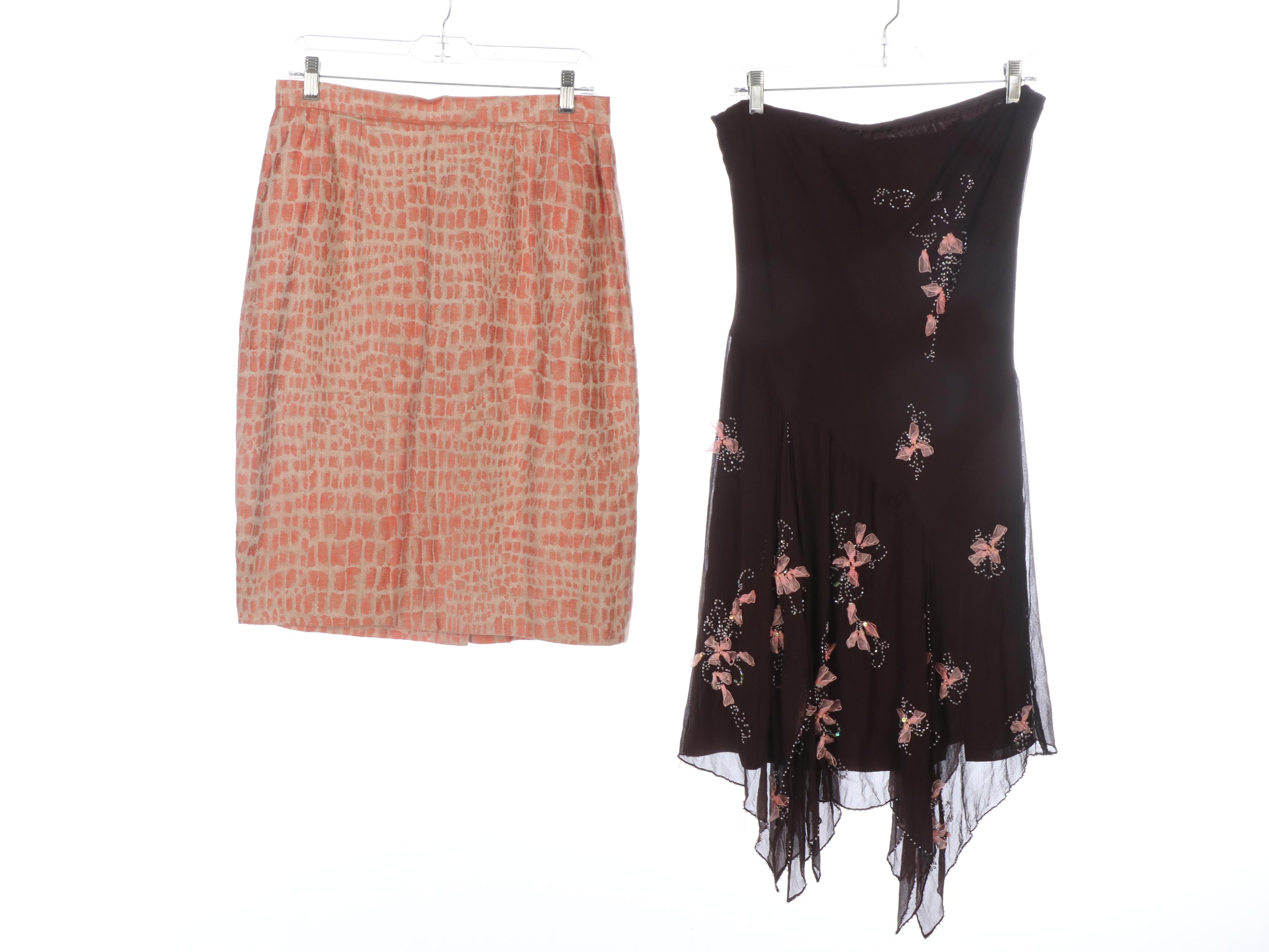 Calvin Klein Tweed Miniskirt, Carlisle and Norma Kamali Pencil Skirts