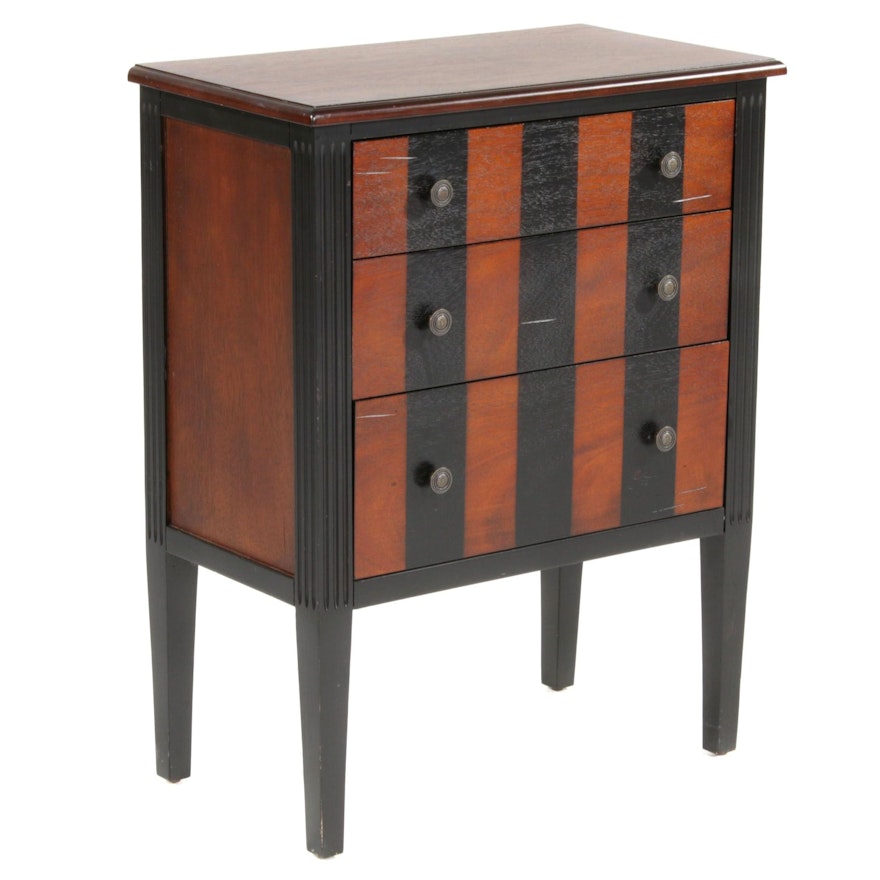 Pier 1 Imports Three-Drawer Multi-Stained Wood Nightstand