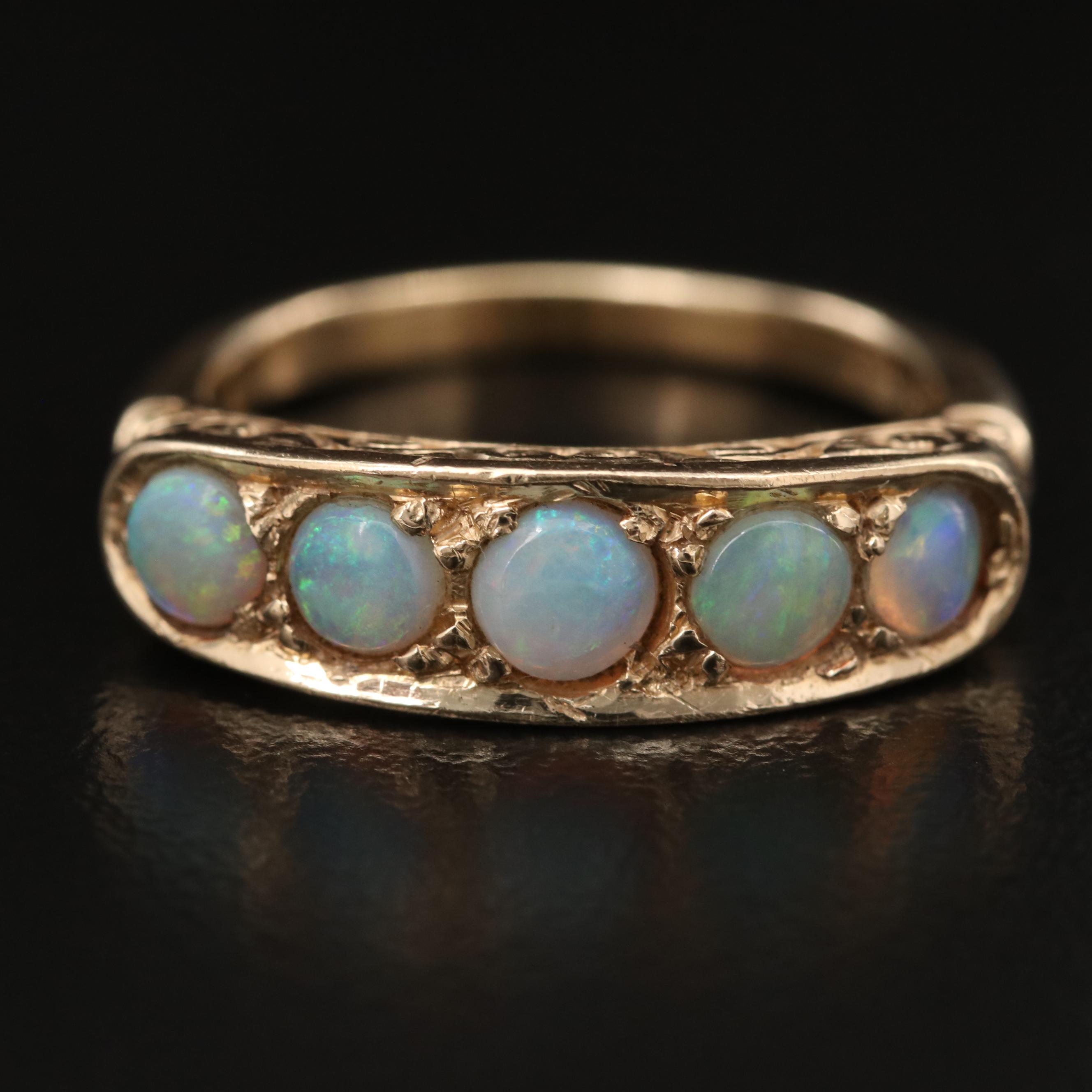 14K Opal Cabochon Ring