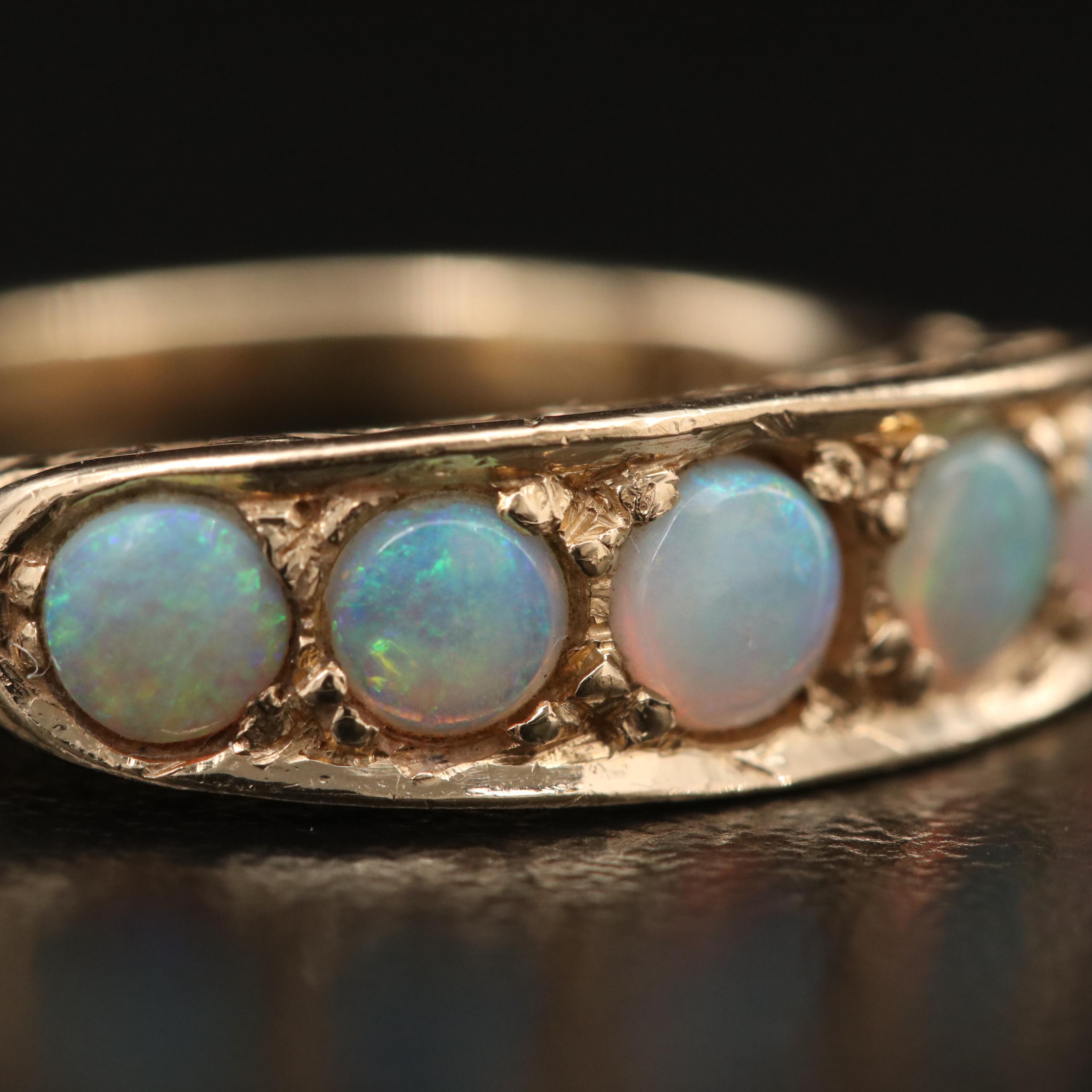 14K Opal Cabochon Ring