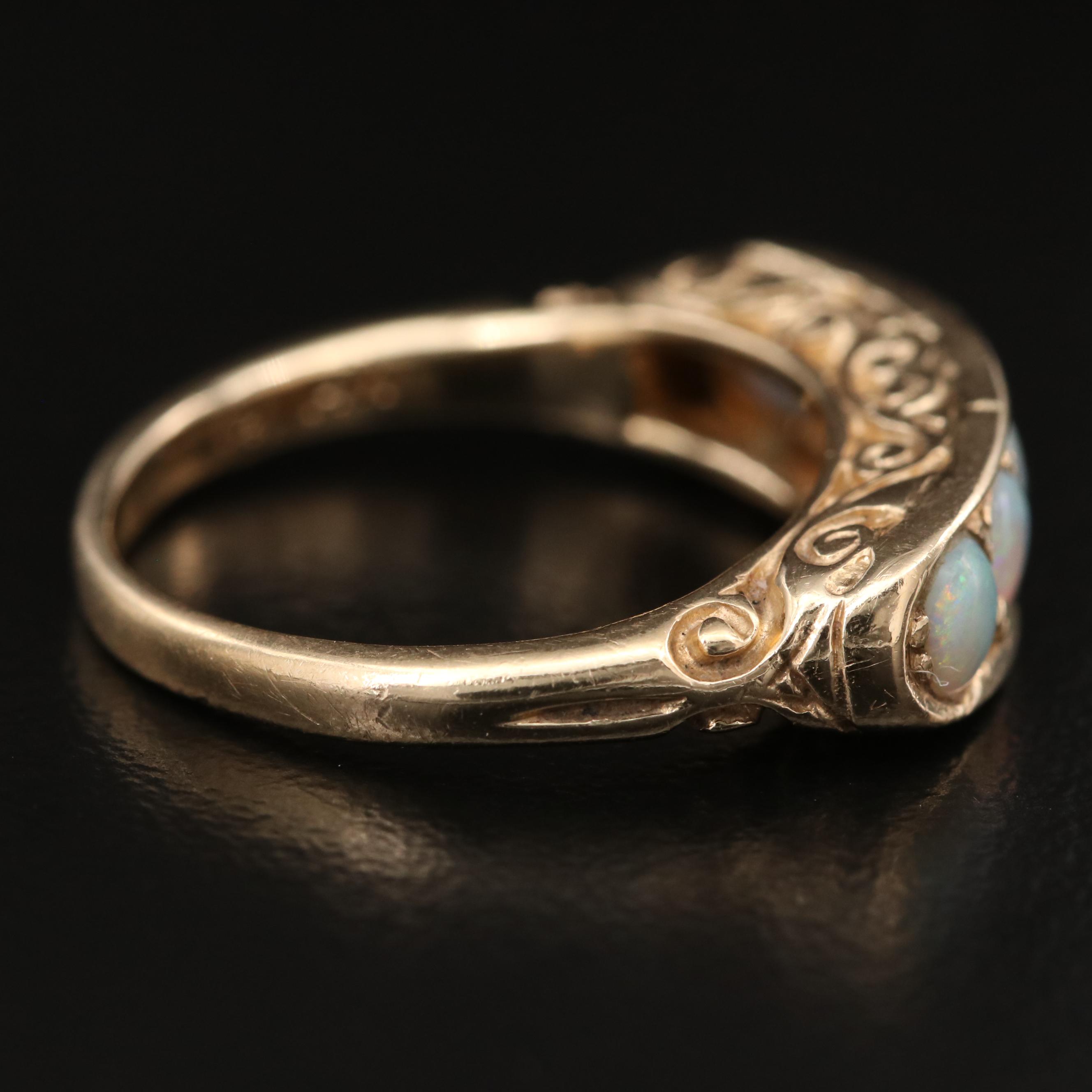 14K Opal Cabochon Ring