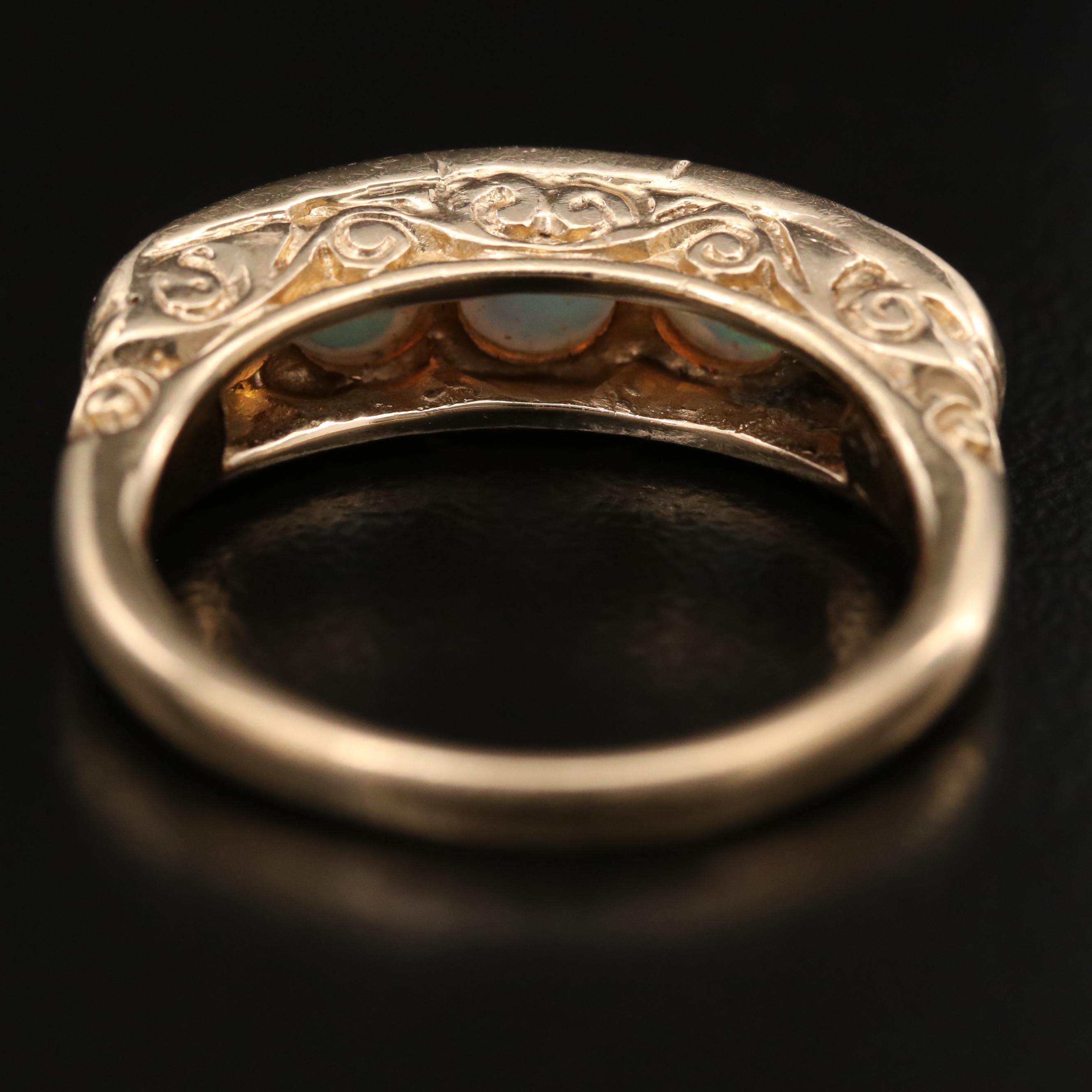 14K Opal Cabochon Ring