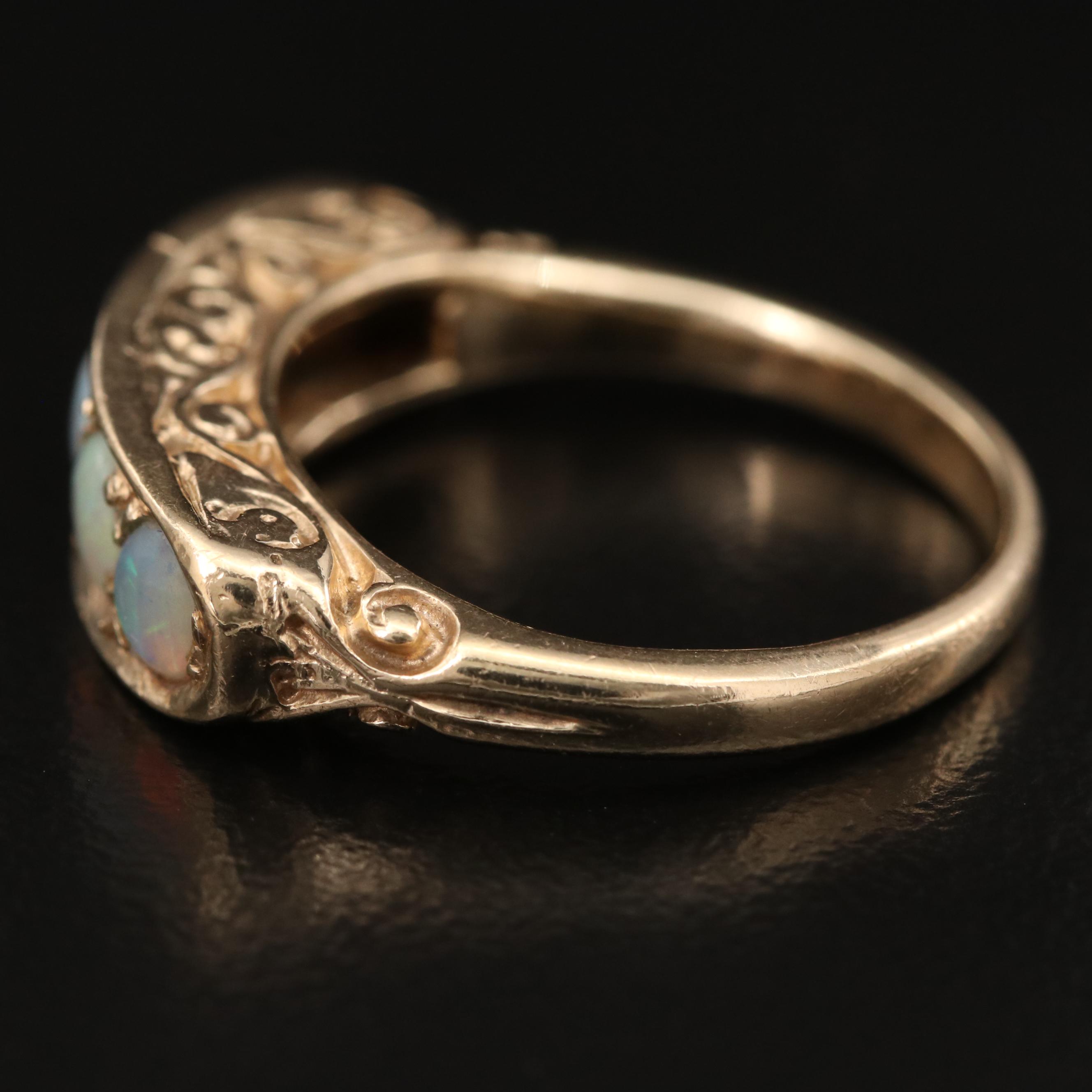 14K Opal Cabochon Ring