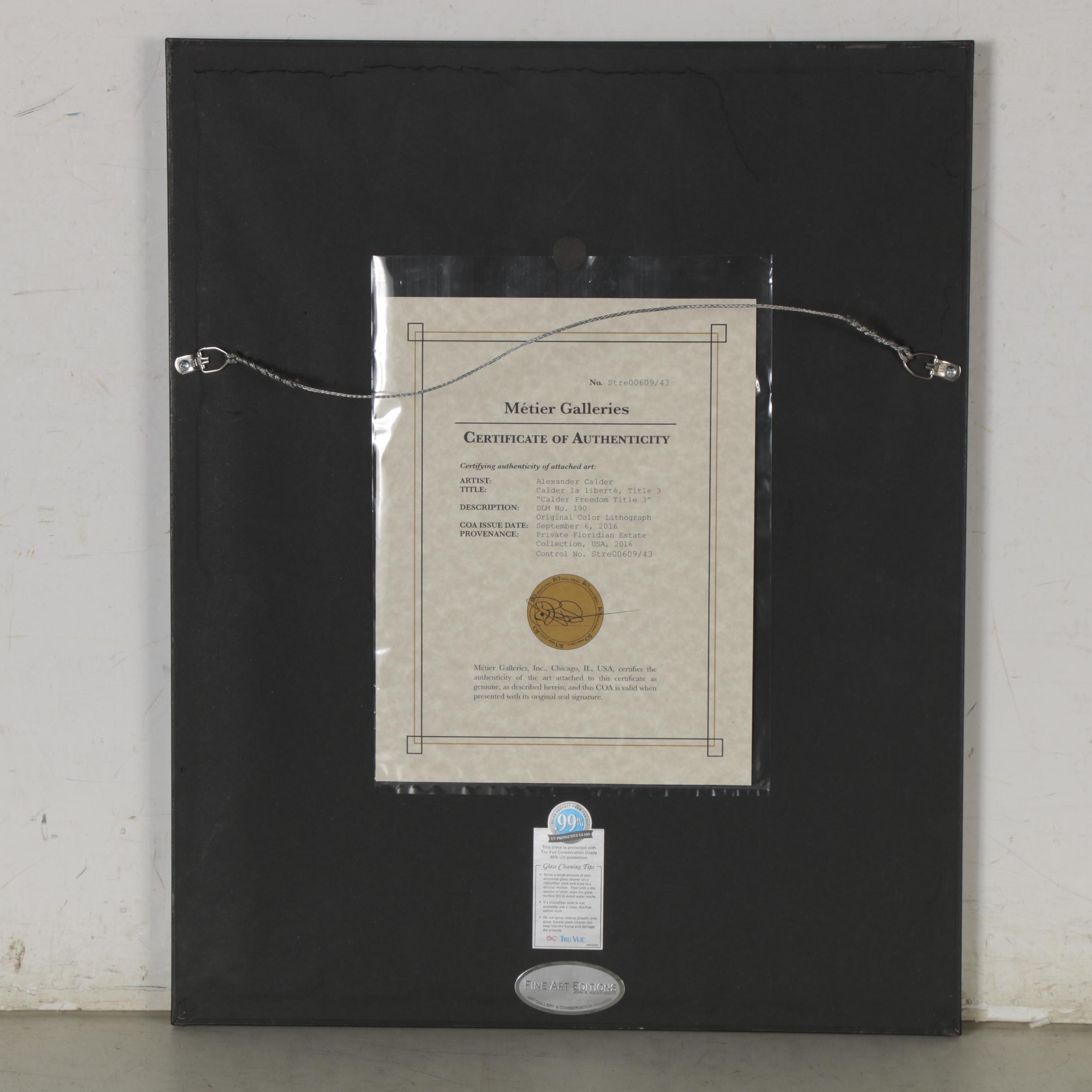 Alexander Calder Color Lithograph for "Derrière le Miroir," 1971