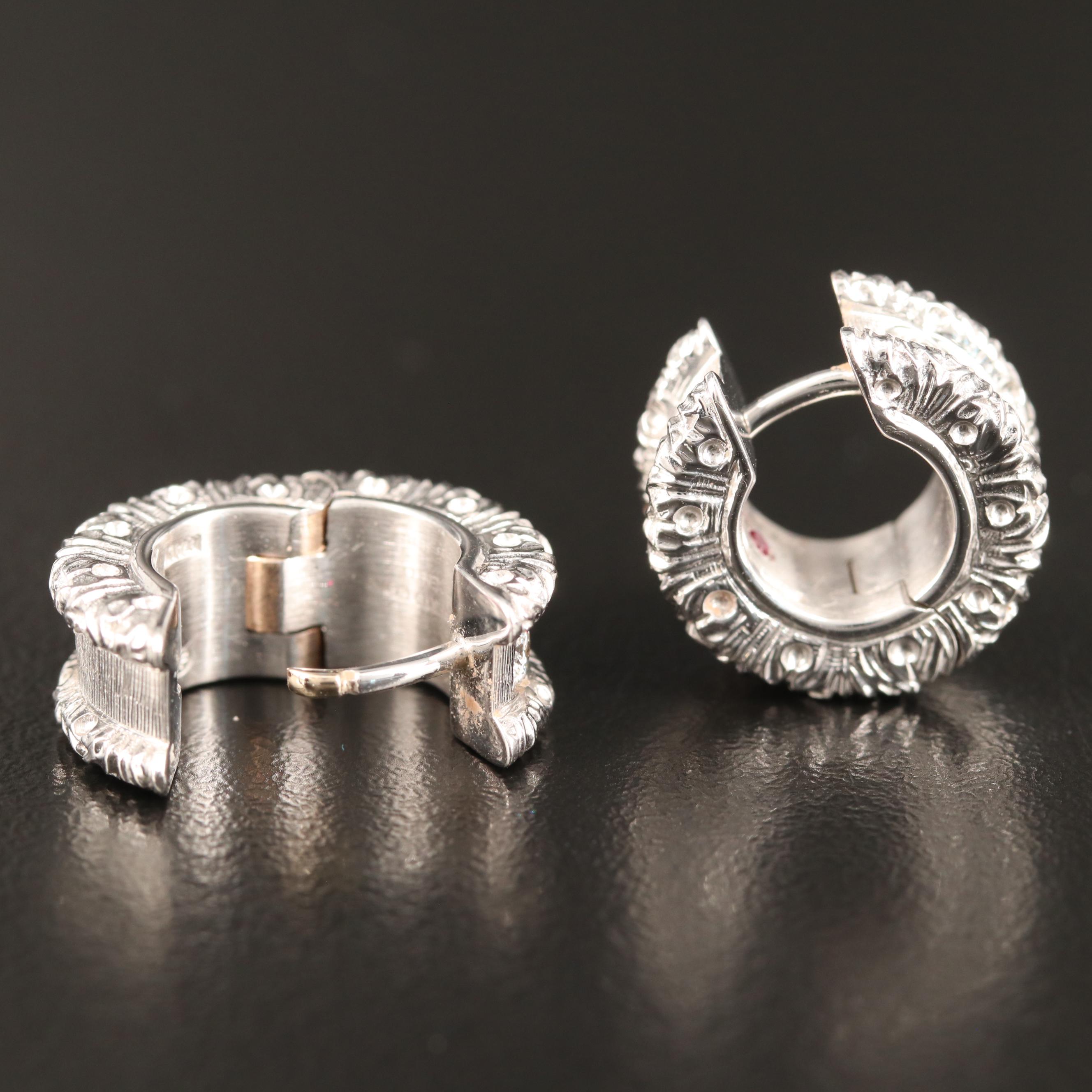 Roberto Coin "Cento" 18K Diamond and Ruby Huggie Earrings