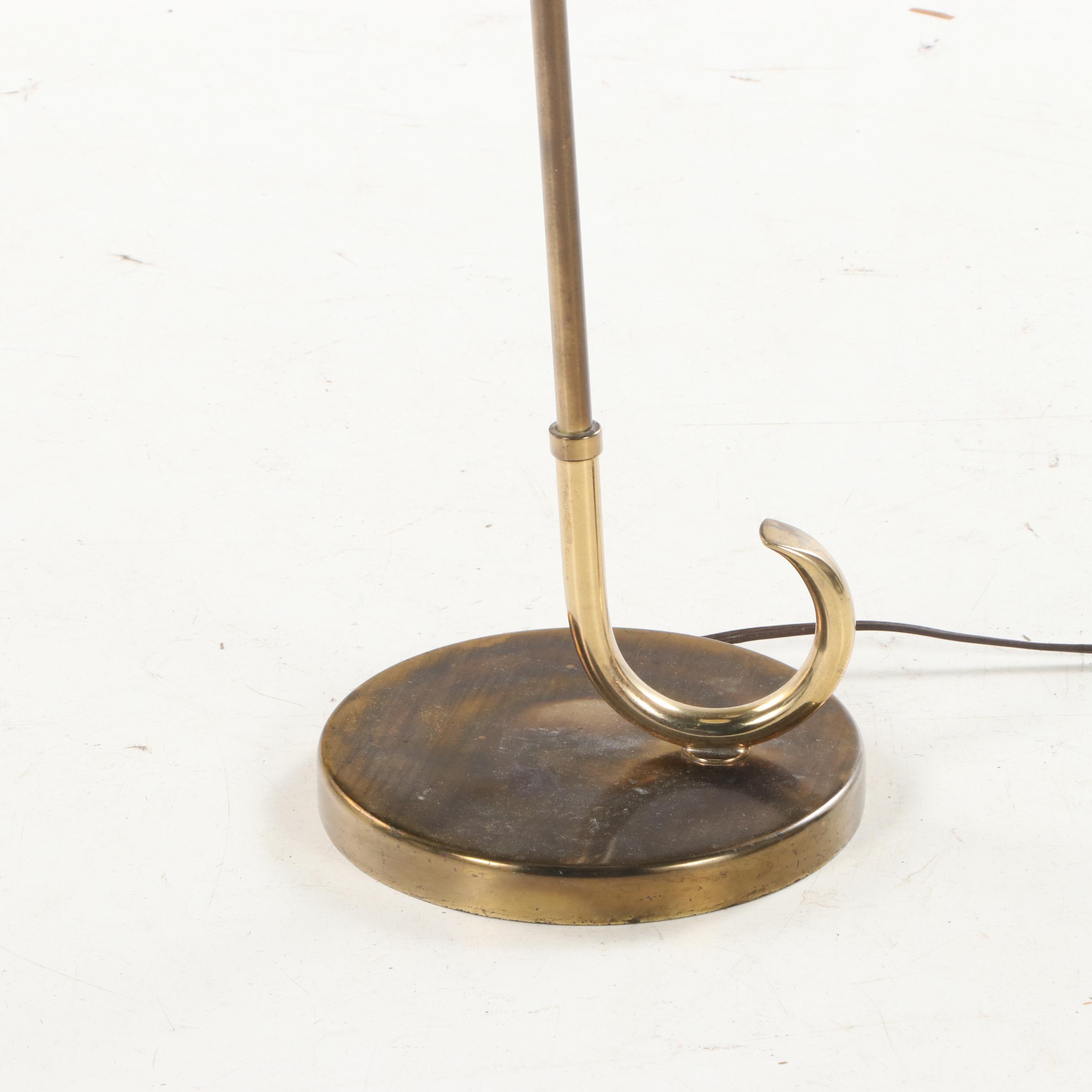 Gilbert Rohde for Mutual Sunset Lamp Co. Brass Umbrella Floor Lamp, Mid-20th C