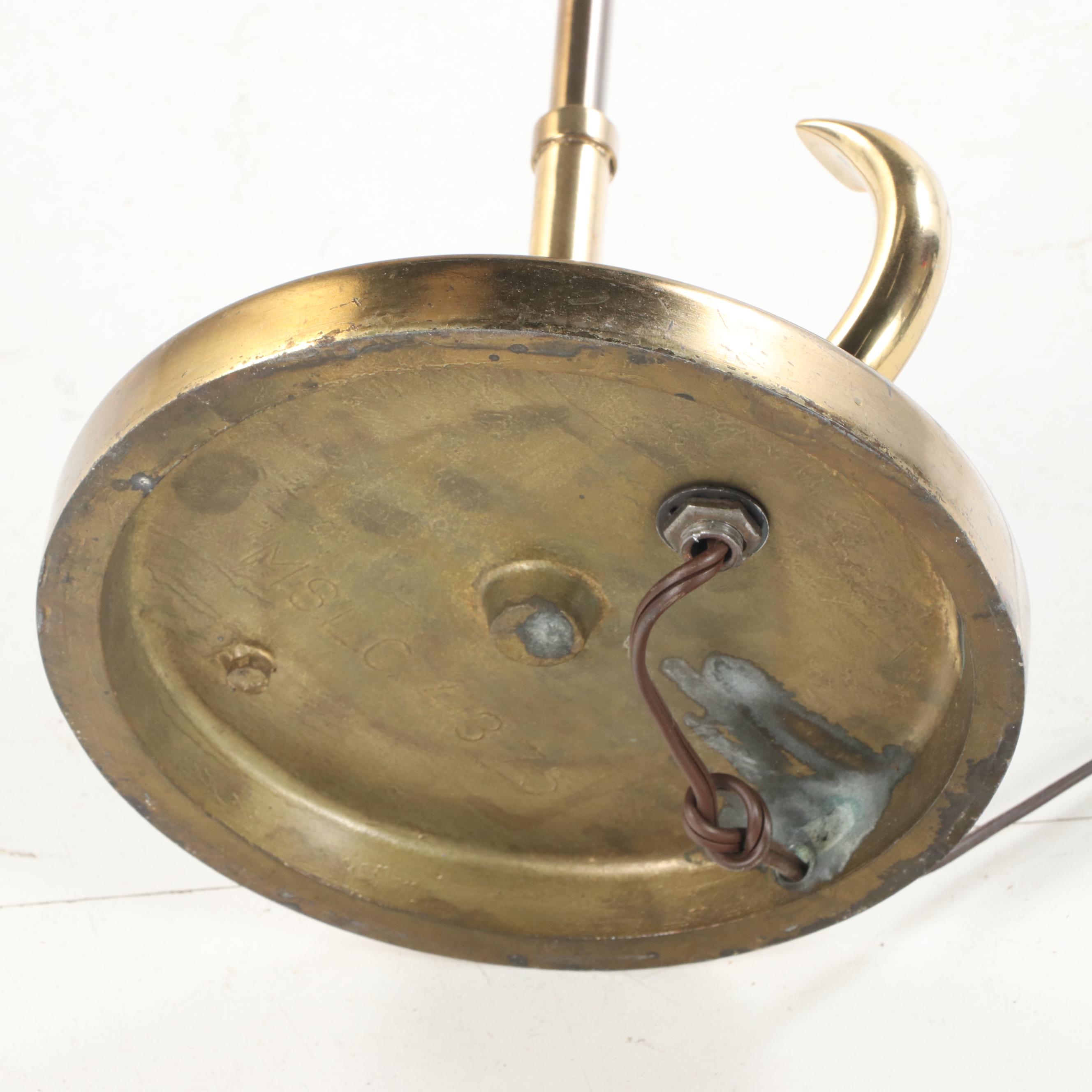 Gilbert Rohde for Mutual Sunset Lamp Co. Brass Umbrella Floor Lamp, Mid-20th C