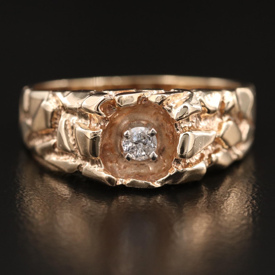 Vintage 10K Diamond Nugget Style Ring