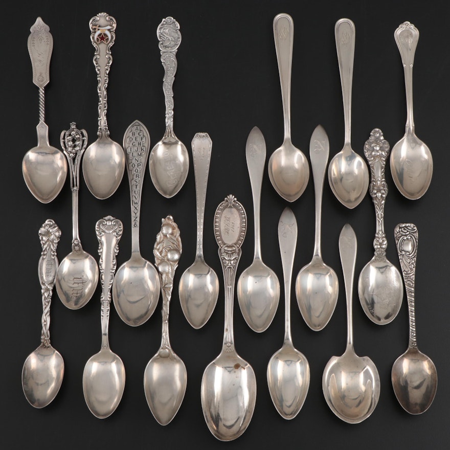 Gorham, Towle and Other Sterling Silver Spoons, Early to Mid 20th Century