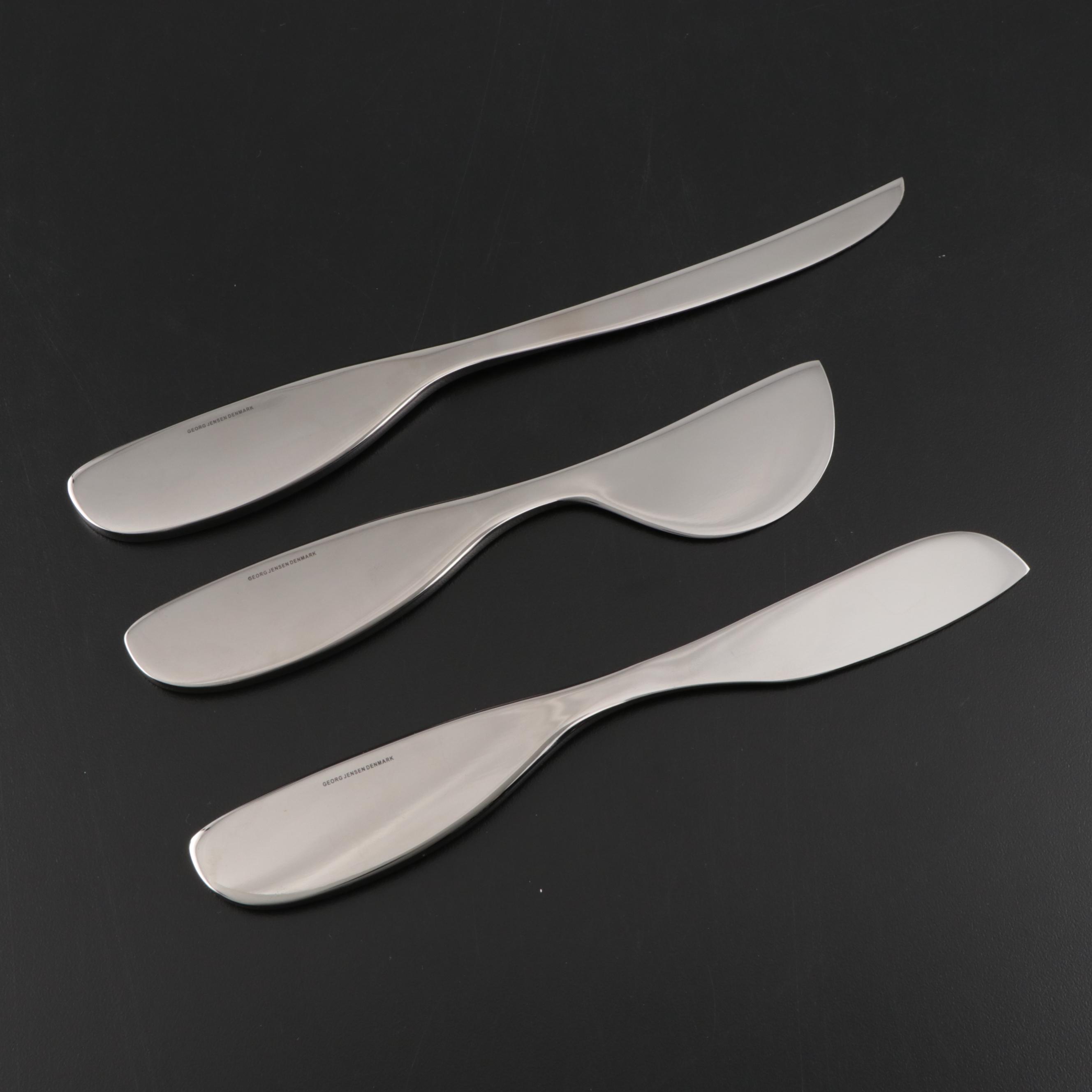 Georg Jensen Stainless Steel Serving Utensils with Pepper Mill