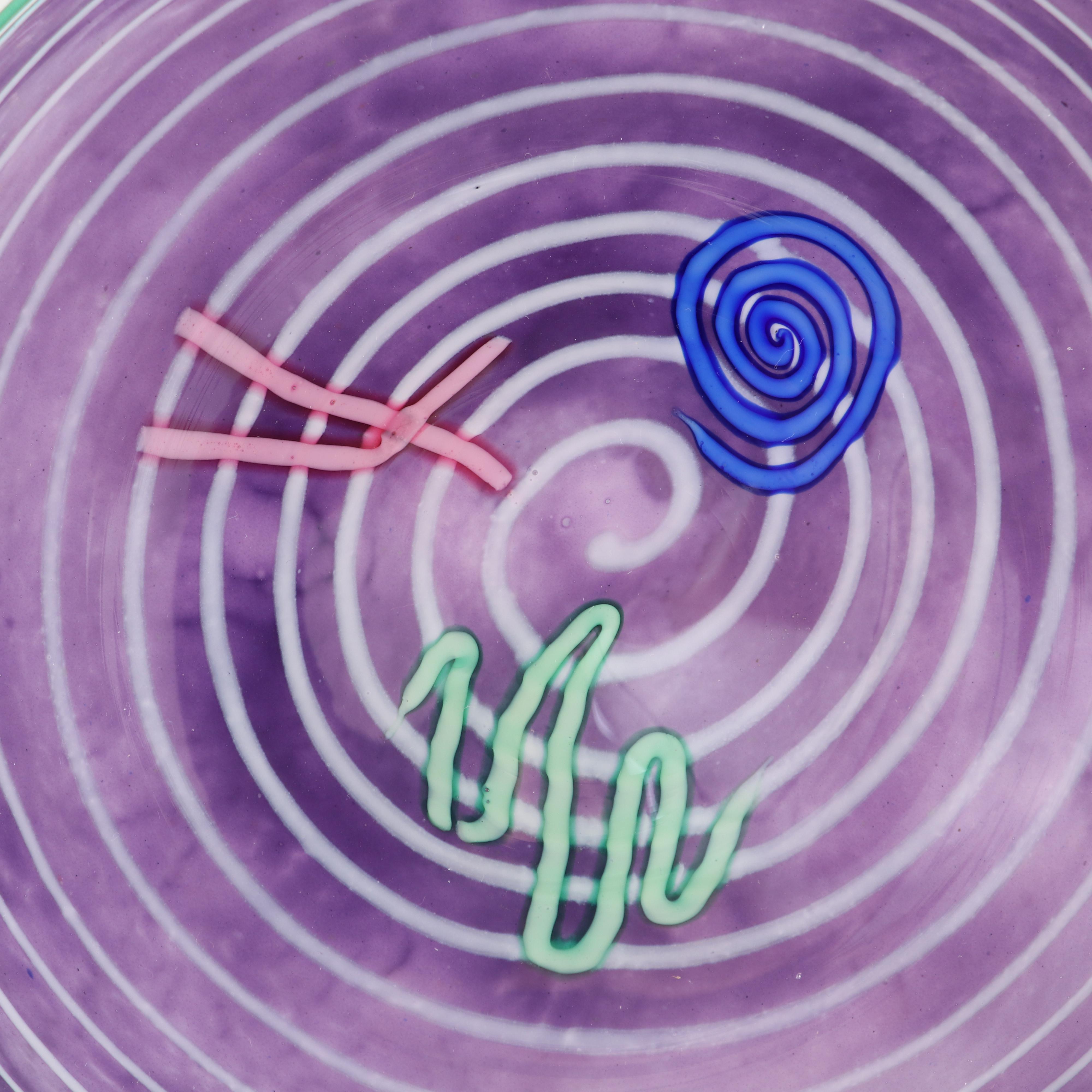 Kerry Feldman for Fineline Studios Blown Glass Vessel and Plate