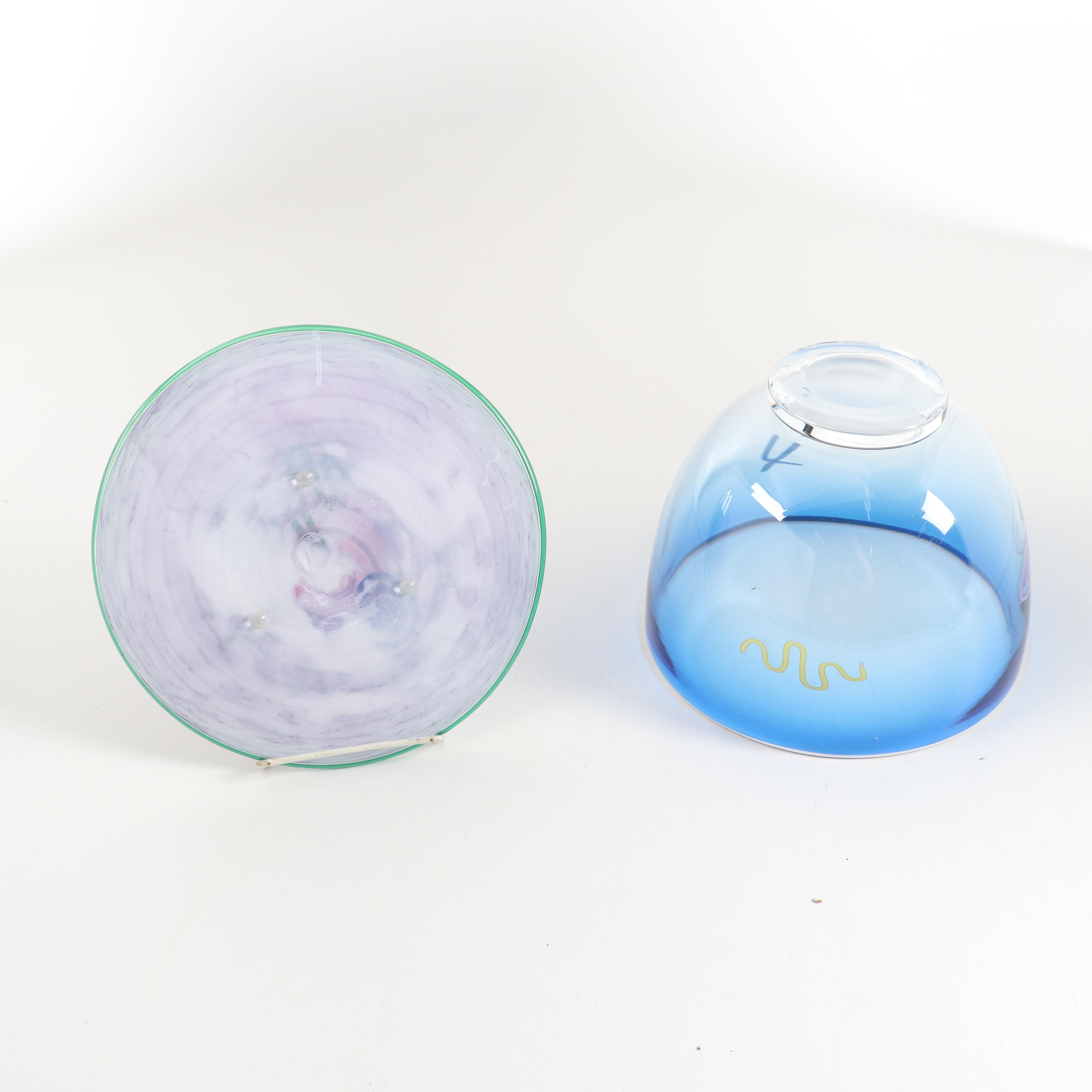 Kerry Feldman for Fineline Studios Blown Glass Vessel and Plate