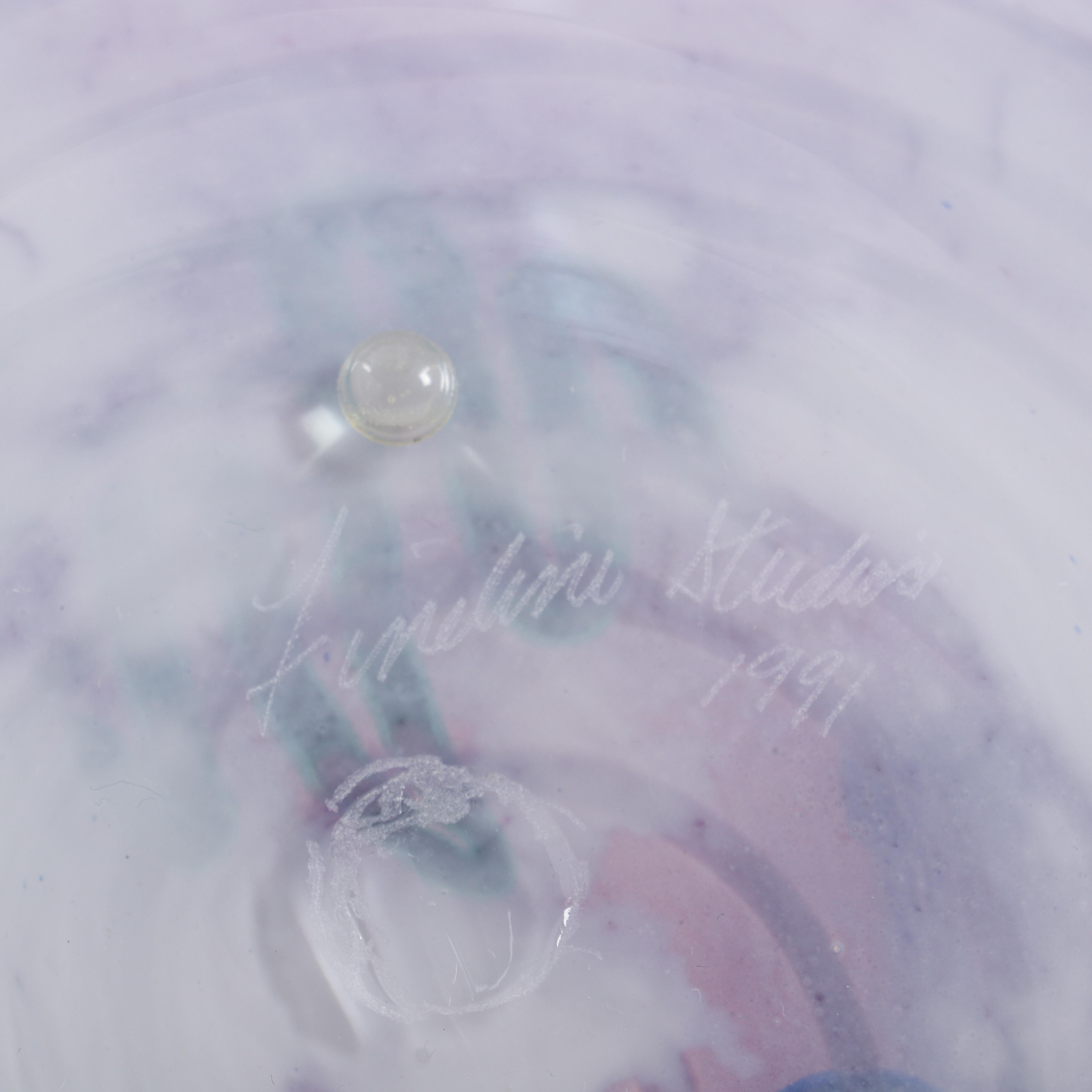 Kerry Feldman for Fineline Studios Blown Glass Vessel and Plate