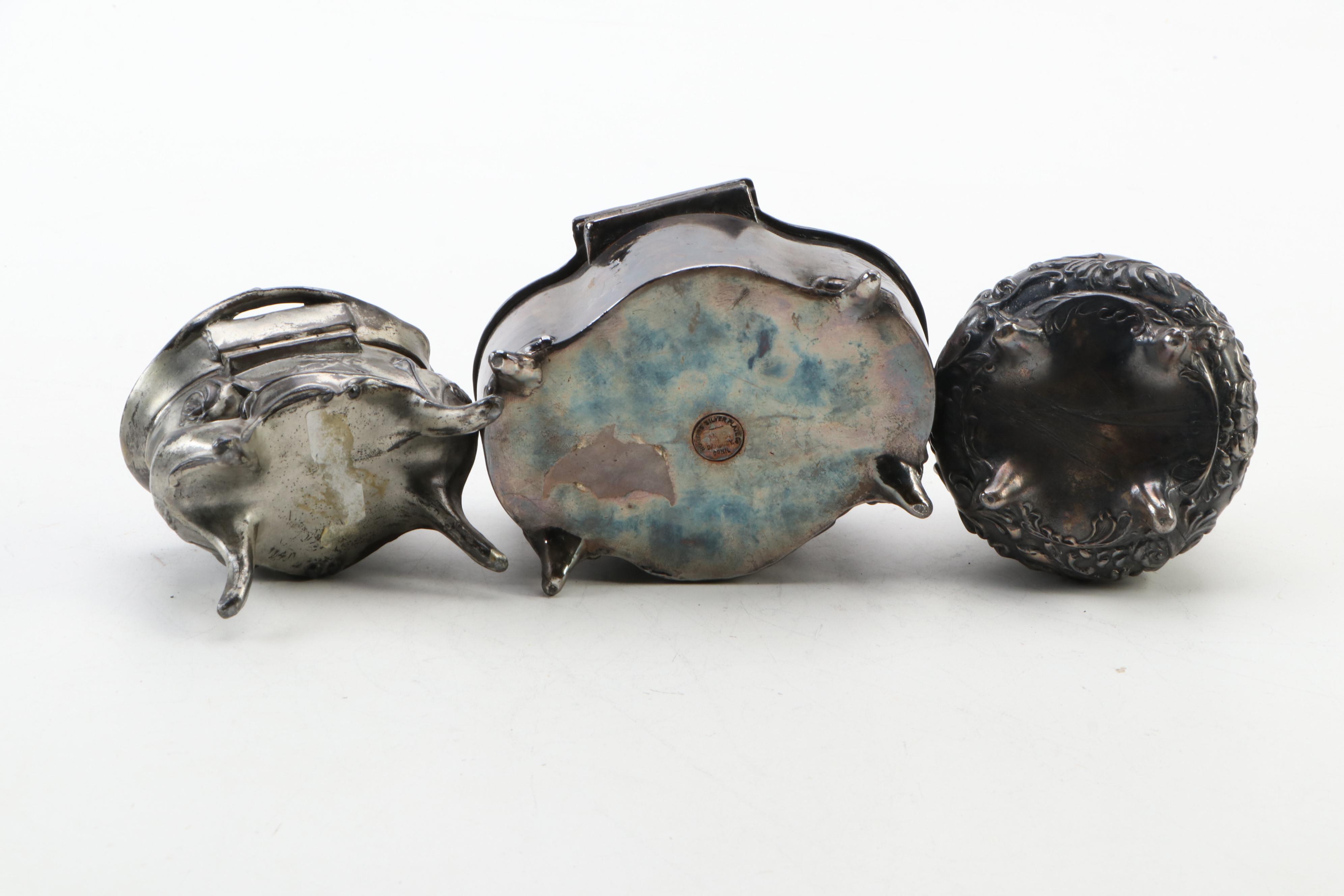 Rogers Silver Plate Co. and Other Silver Plate Jewelry Caskets, Antique