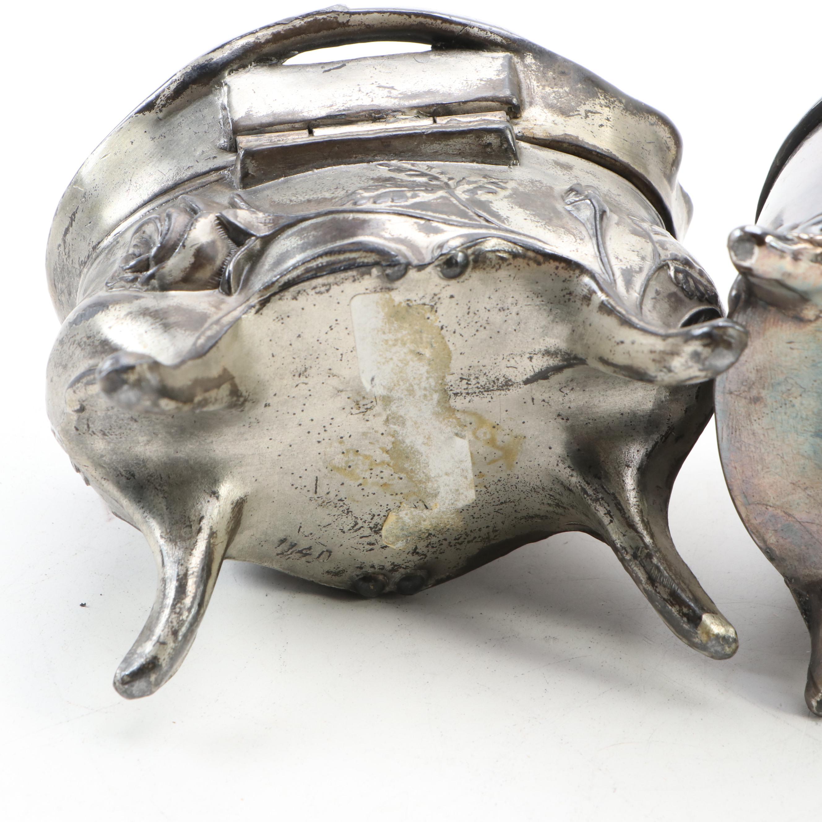 Rogers Silver Plate Co. and Other Silver Plate Jewelry Caskets, Antique