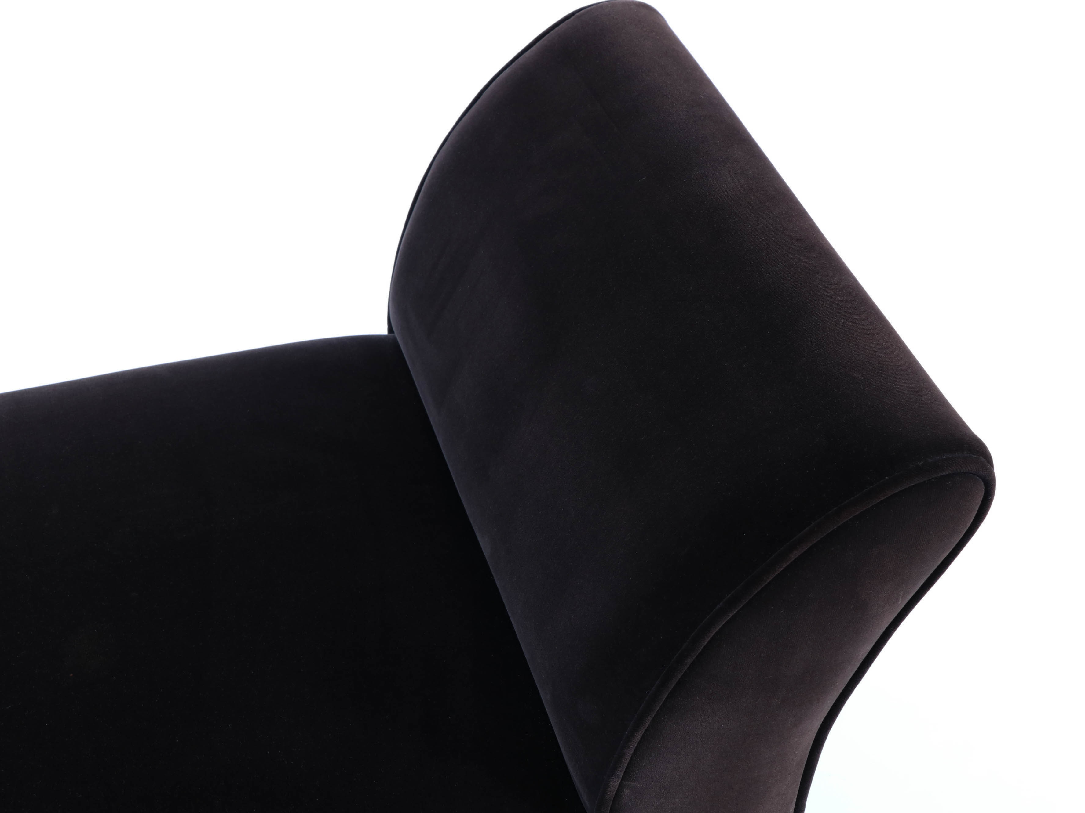 Modern Velour Upholstered Bench with Scroll Acrylic Legs